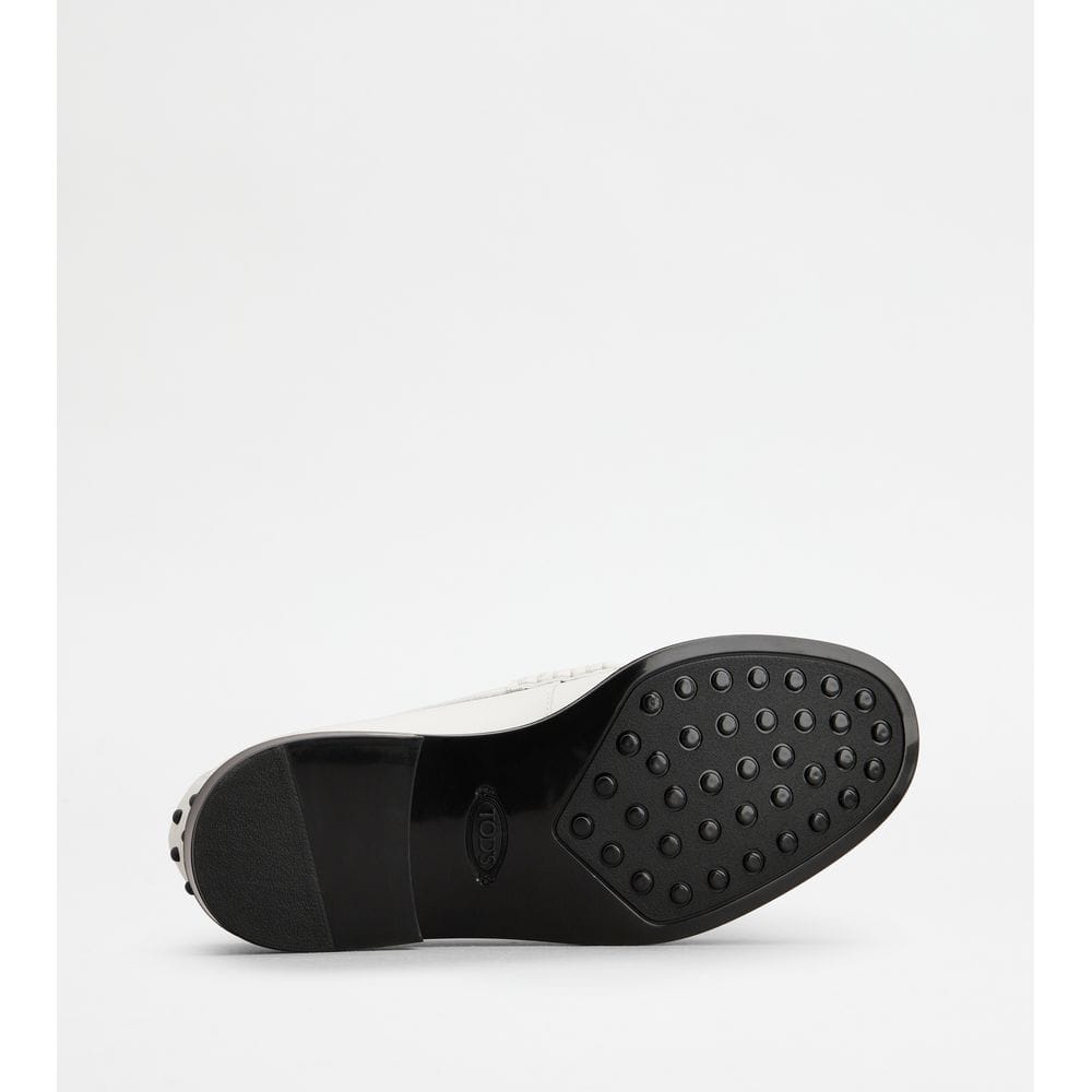 Tods Loafers In Leather White Womens