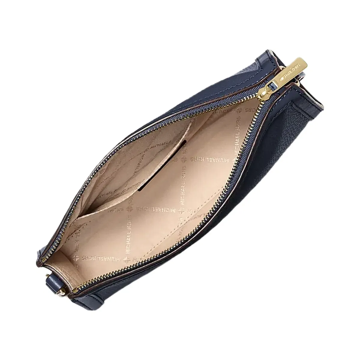 Michael Kors Jet Set Medium Pebbled Leather Crossbody Bag Navy