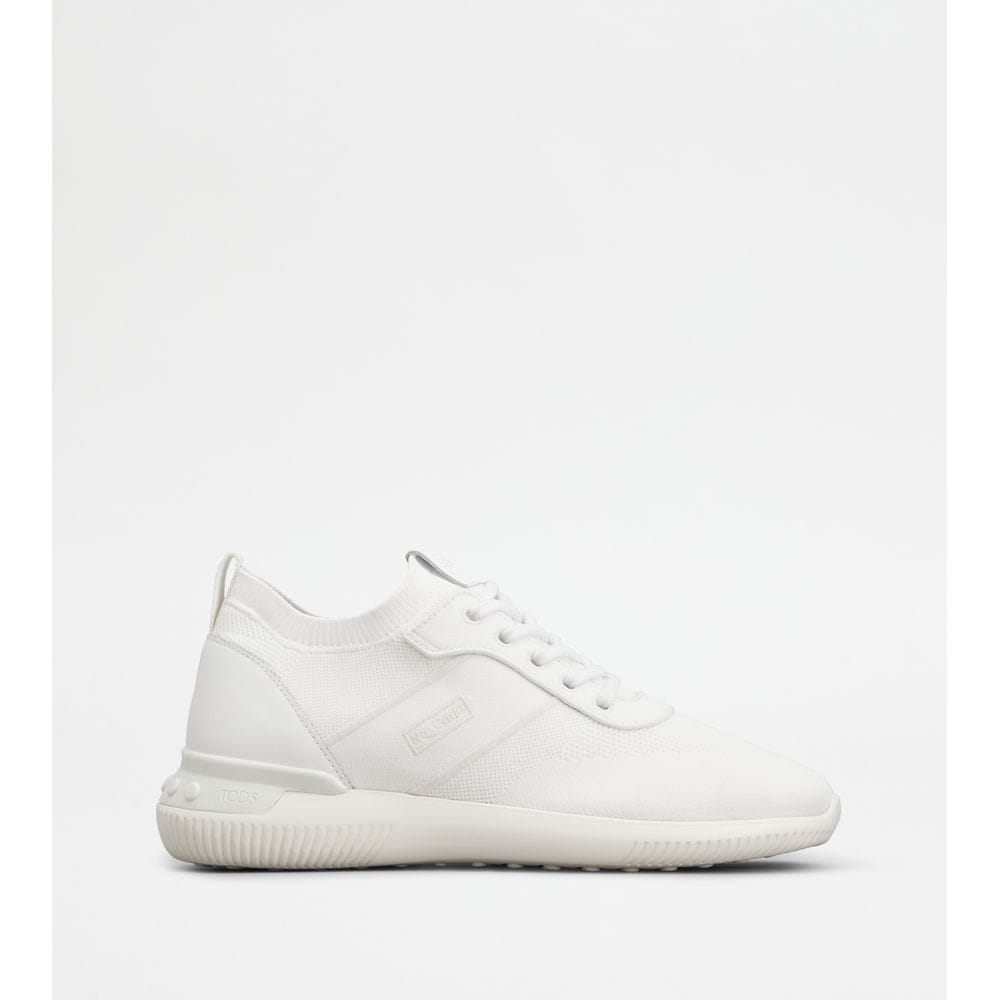 Tods No_Code Knit In Technical Fabric And Leather White Mens