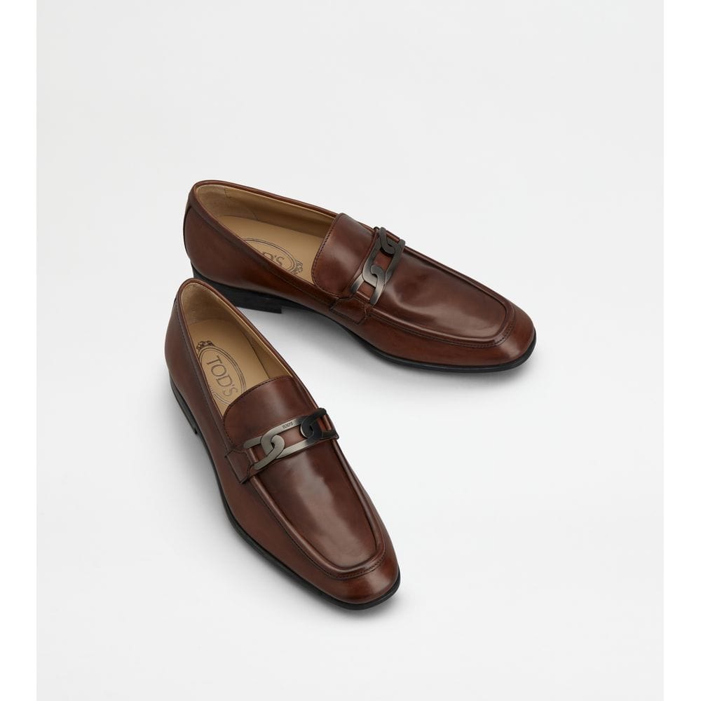 Tods Loafers In Leather Brown Mens