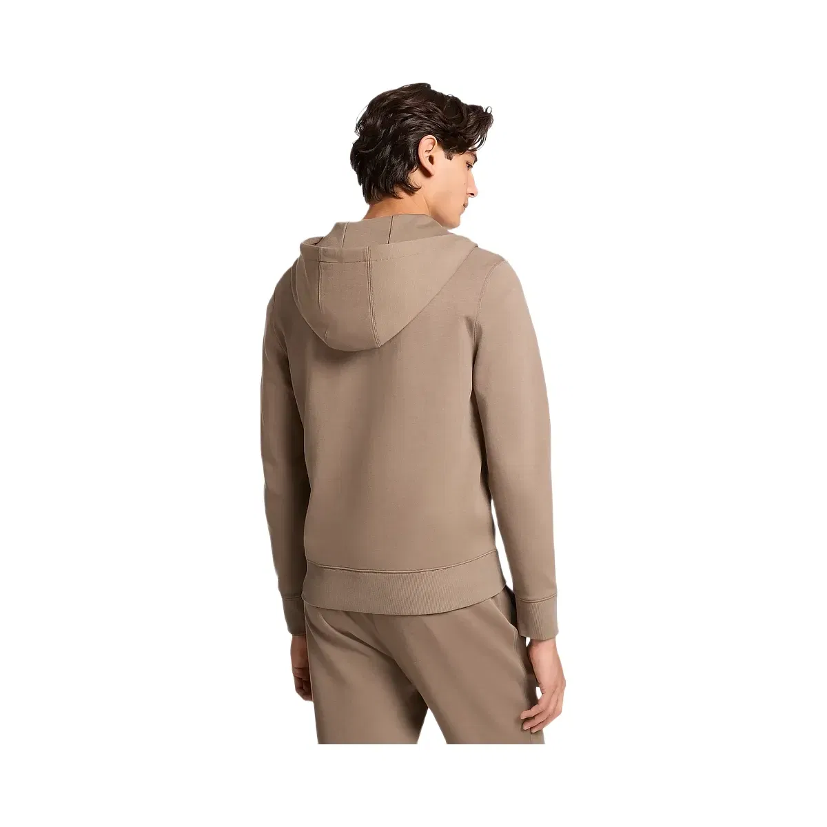 Michael Kors Logo Cotton Blend Zip-Up Hoodie Mushroom