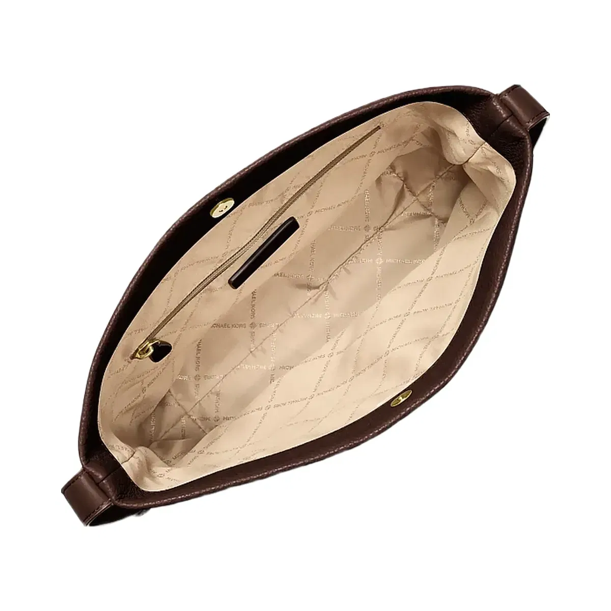 Michael Kors Roey Medium Pebbled Leather Bucket Messenger Bag Nutmeg