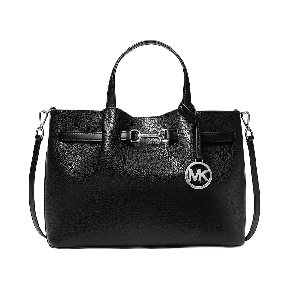 Michael Kors Carson Medium Pebbled Leather Satchel Black
