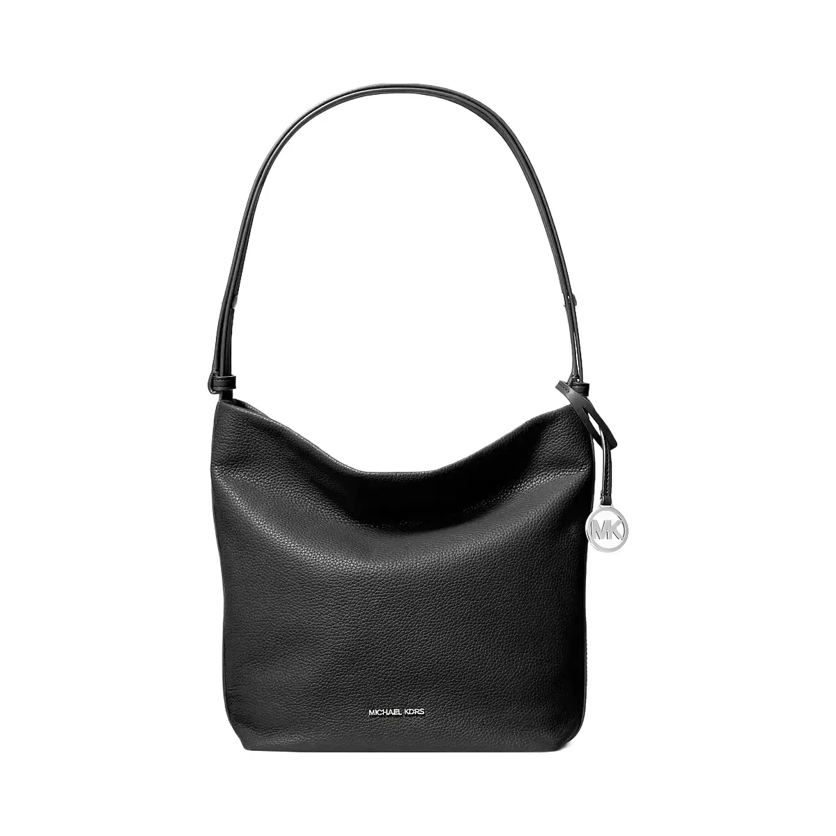 Michael Kors Roey Medium Pebbled Leather Bucket Messenger Bag Black