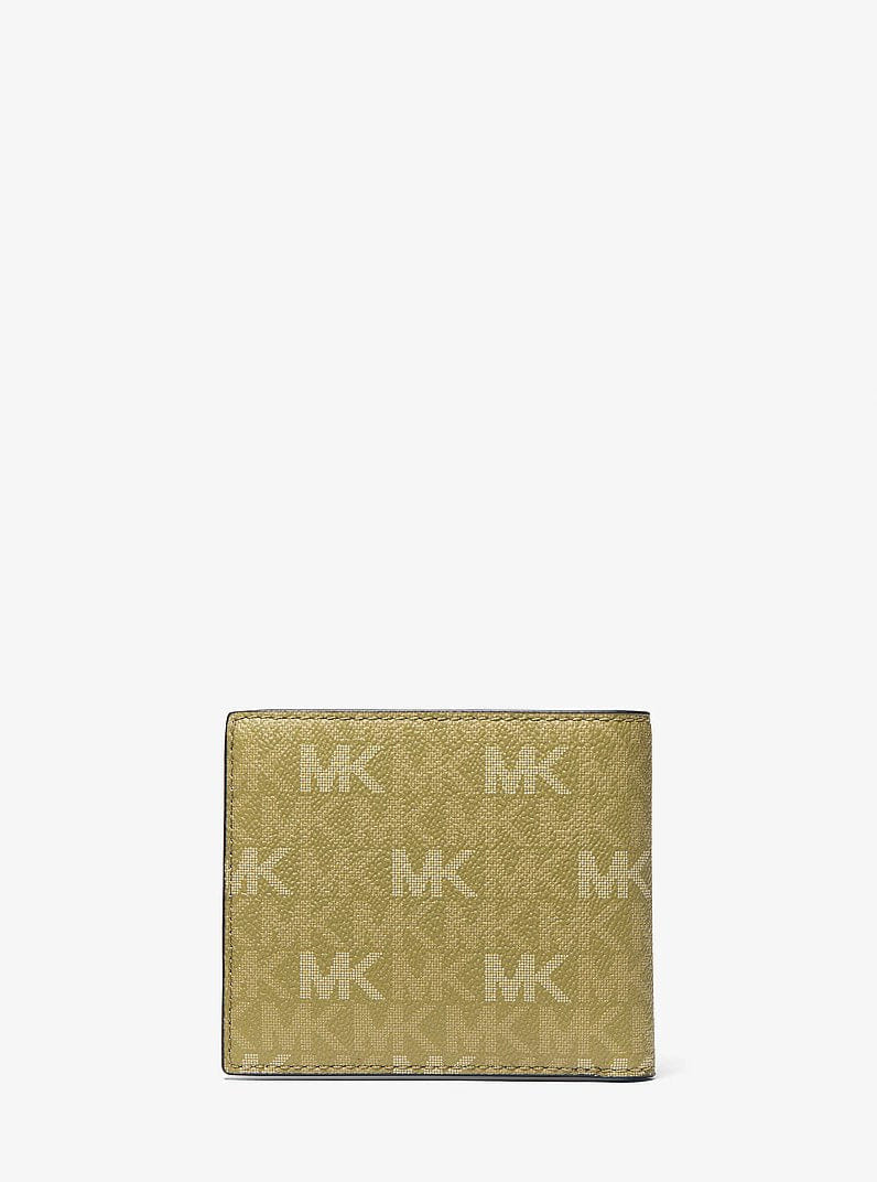 Michael Kors Cooper Printed Signature Logo Billfold Wallet Oregano