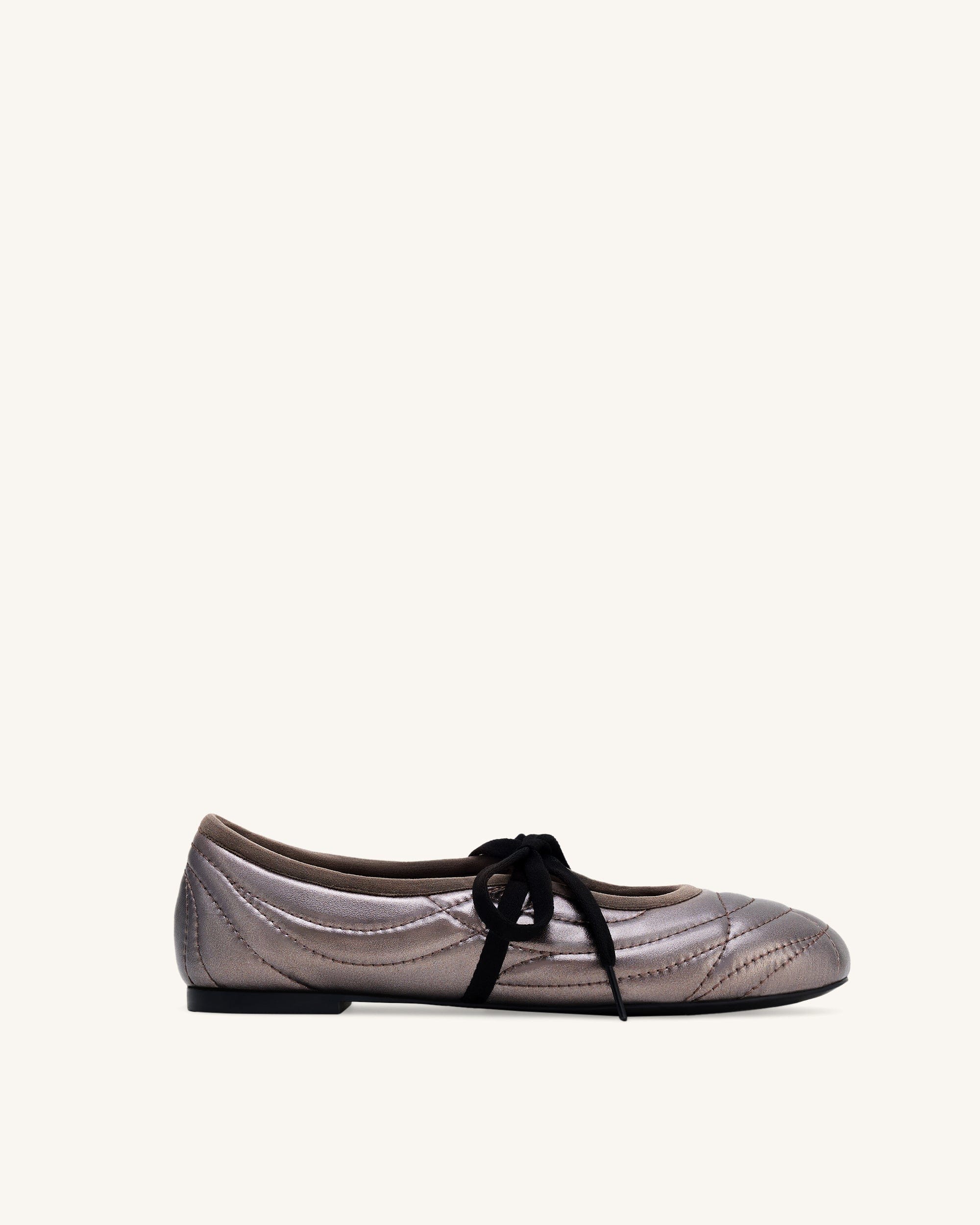 Jw Pei Erika Topstitching Lace Up Ballet Flats Dark Brown