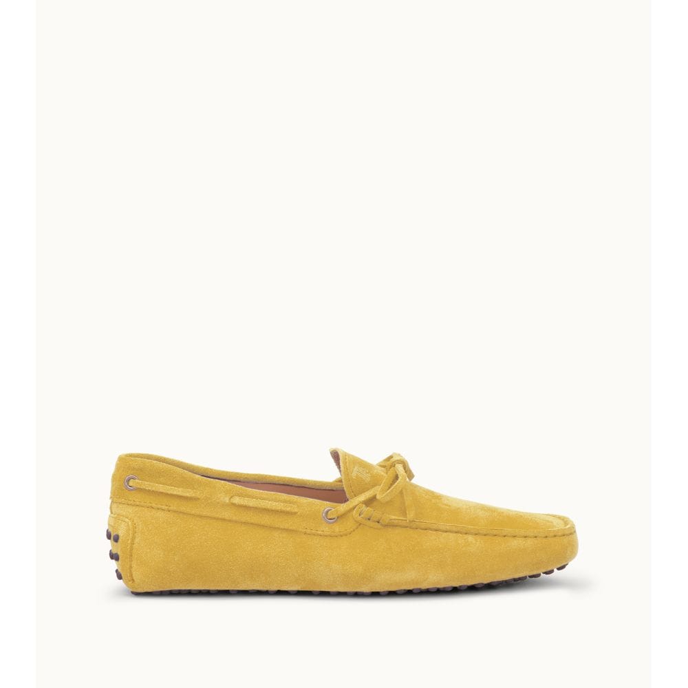 Tods Gommino Driving Shoes In Suede Light Amber Mens