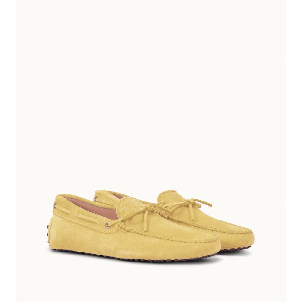 Tods Gommino Driving Shoes In Suede Light Amber Mens
