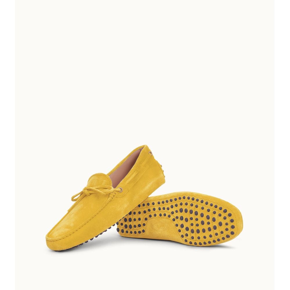 Tods Gommino Driving Shoes In Suede Light Amber Mens