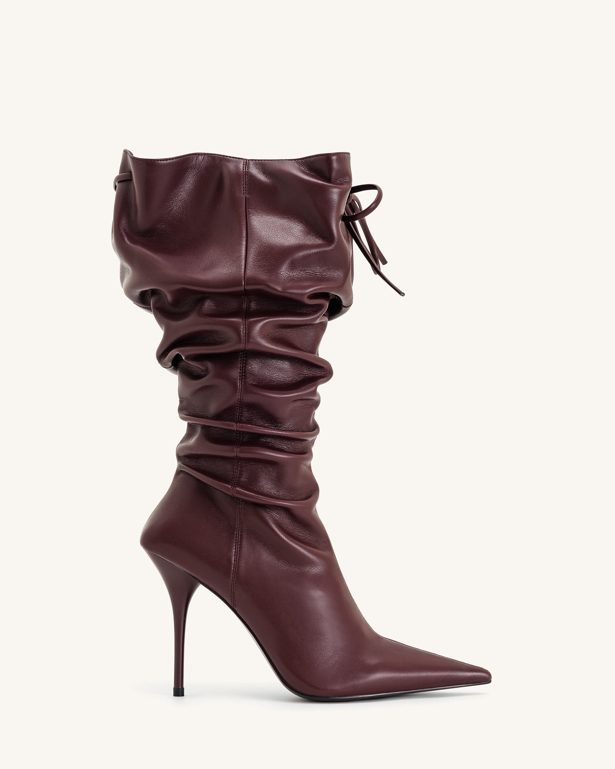 Jw Pei Olivia Leather High Heel Boots Burgundy