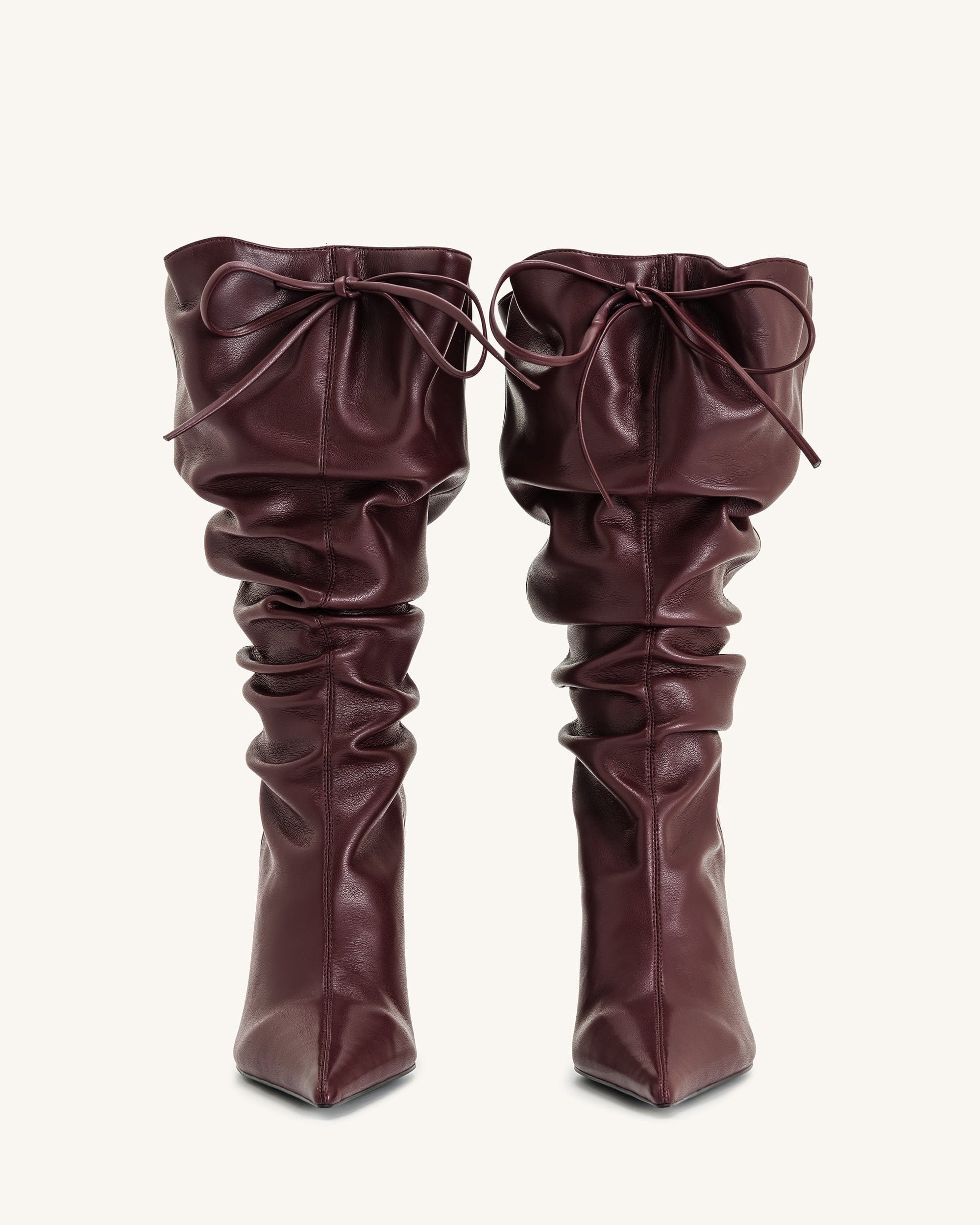 Jw Pei Olivia Leather High Heel Boots Burgundy