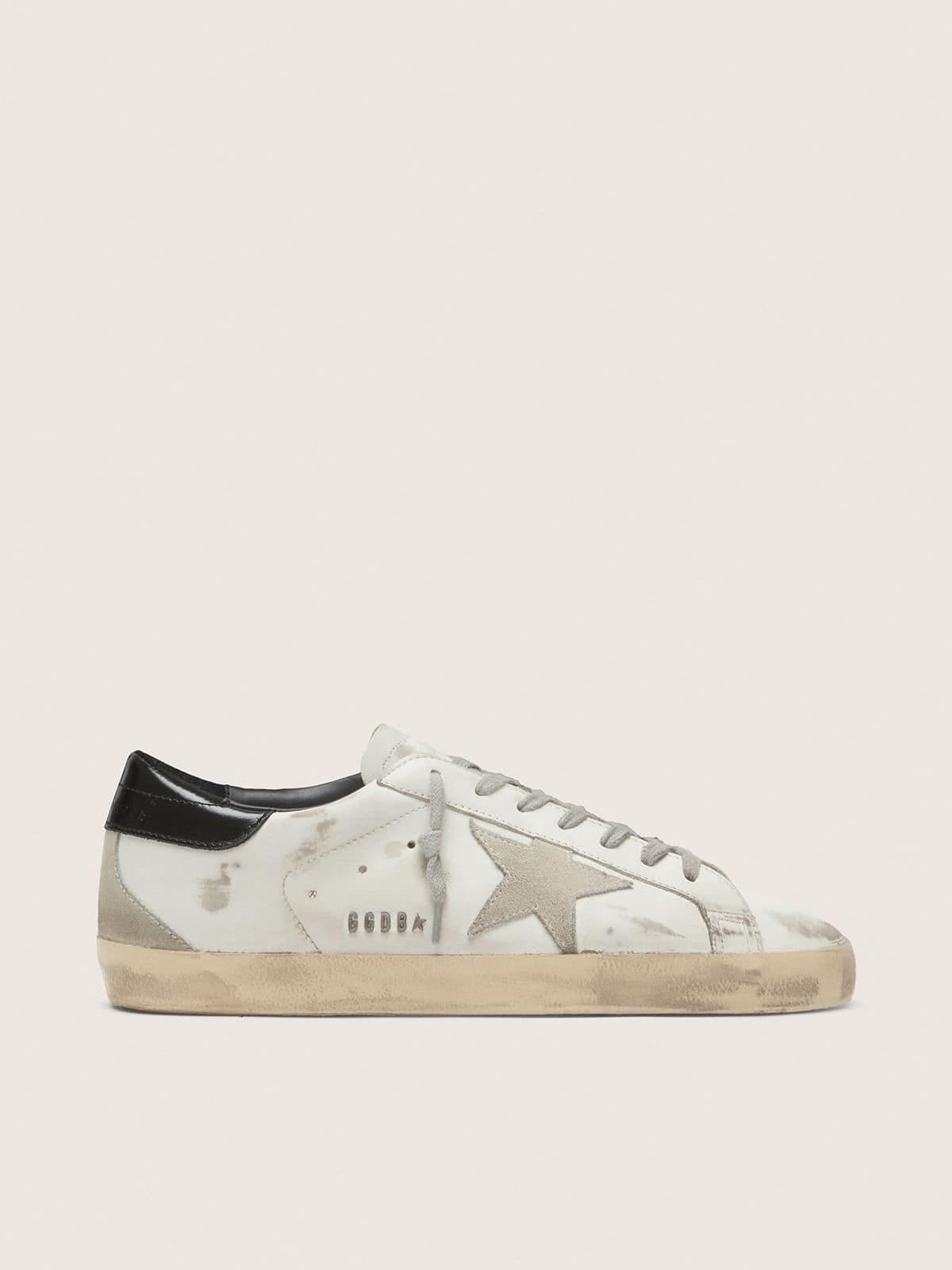 Golden Goose Womens Super-Star With Black Heel Tab And Metal Stud Lettering Womens