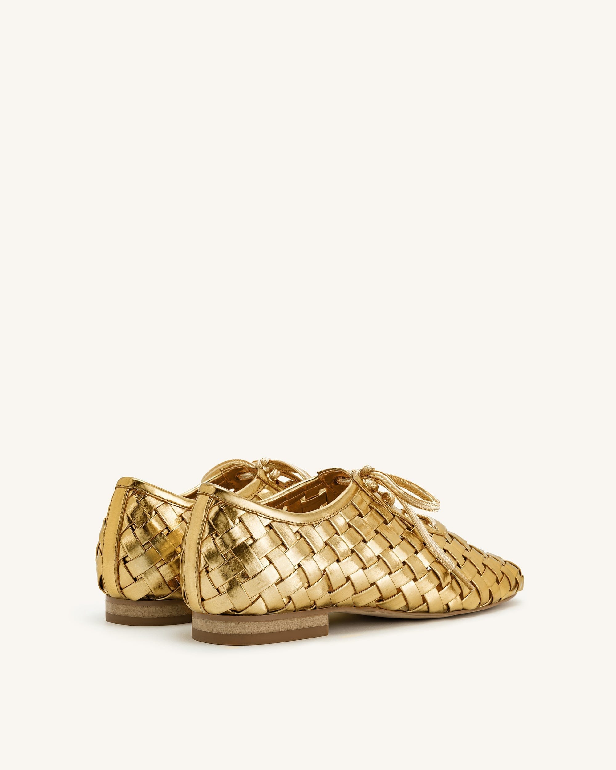 Jw Pei Kayla Weave Strap Flat Shoes Gold
