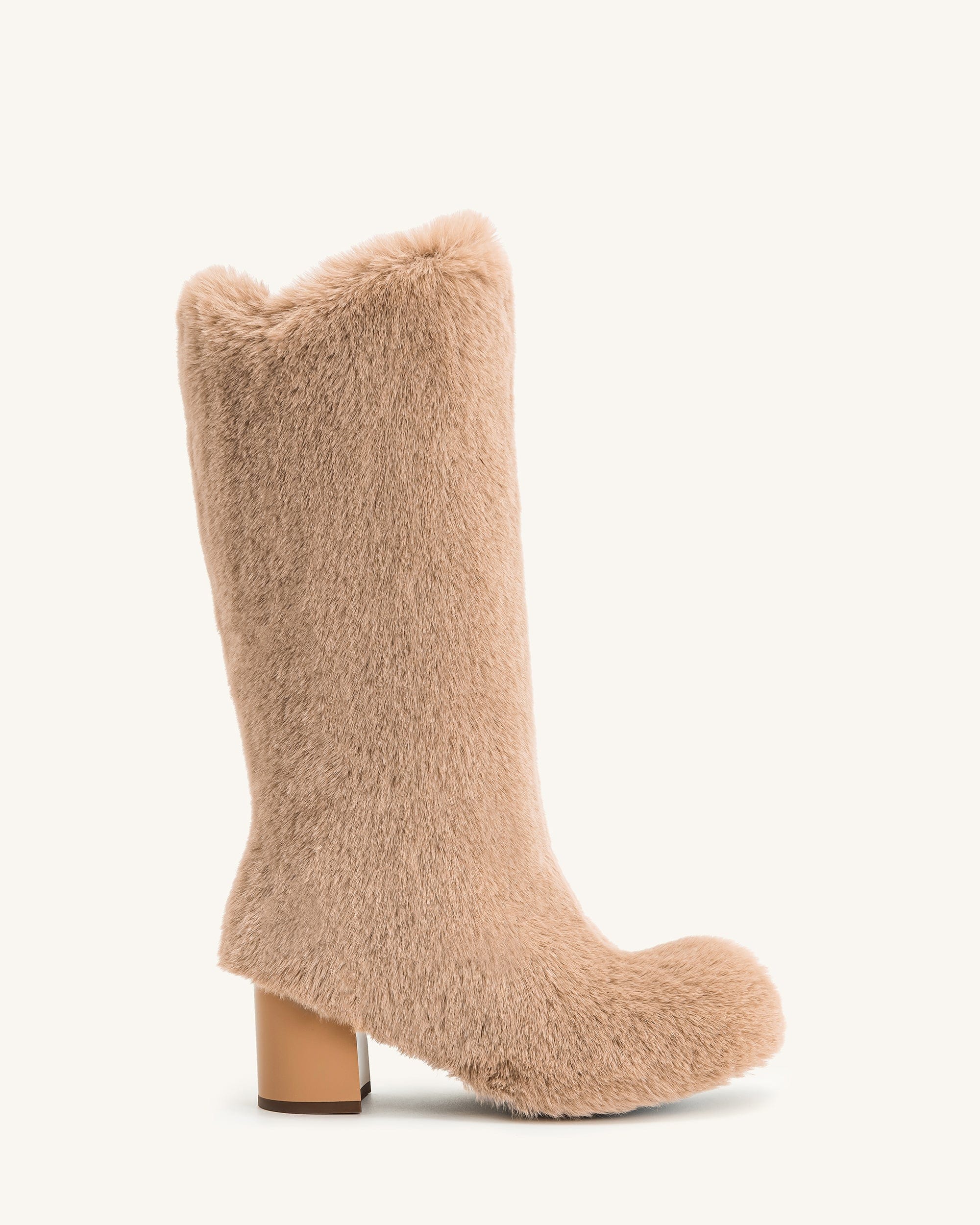 Jw Pei Isabella Slouchy Faux Fur Boots Beige