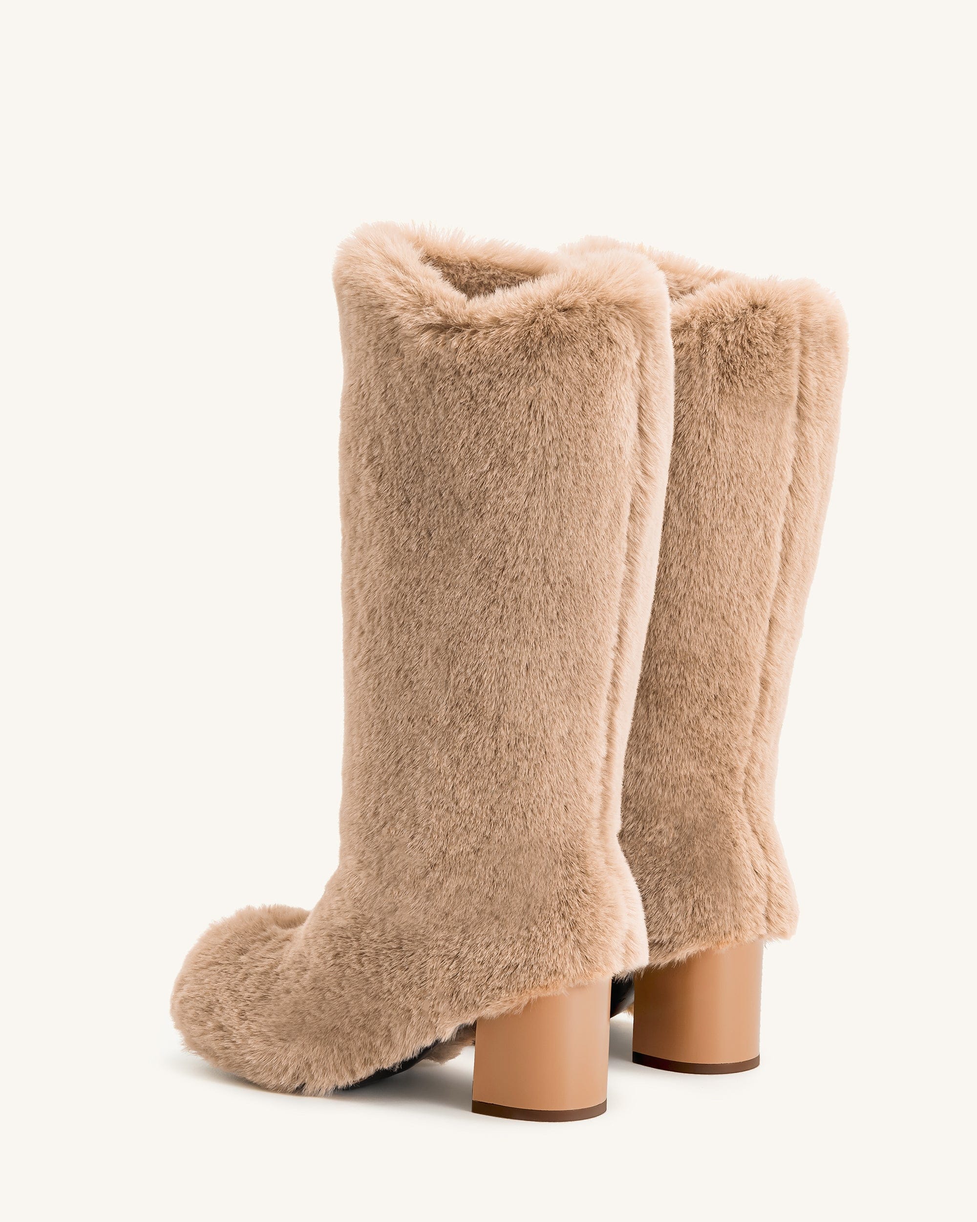 Jw Pei Isabella Slouchy Faux Fur Boots Beige
