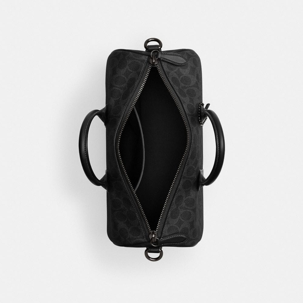 Coach Compass Bag 35 In Signature Canvas Black Signature