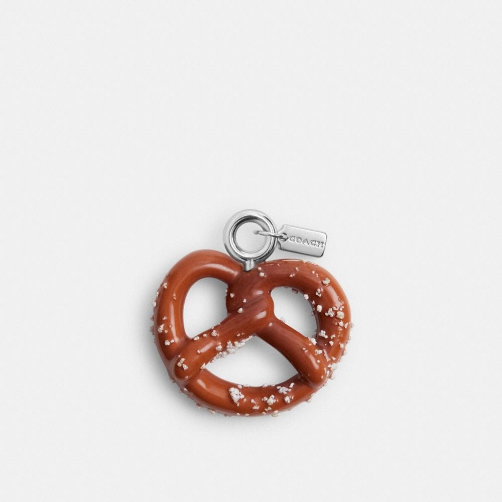 Coach Small Pretzel Shoe Charm Silver Brown Multi