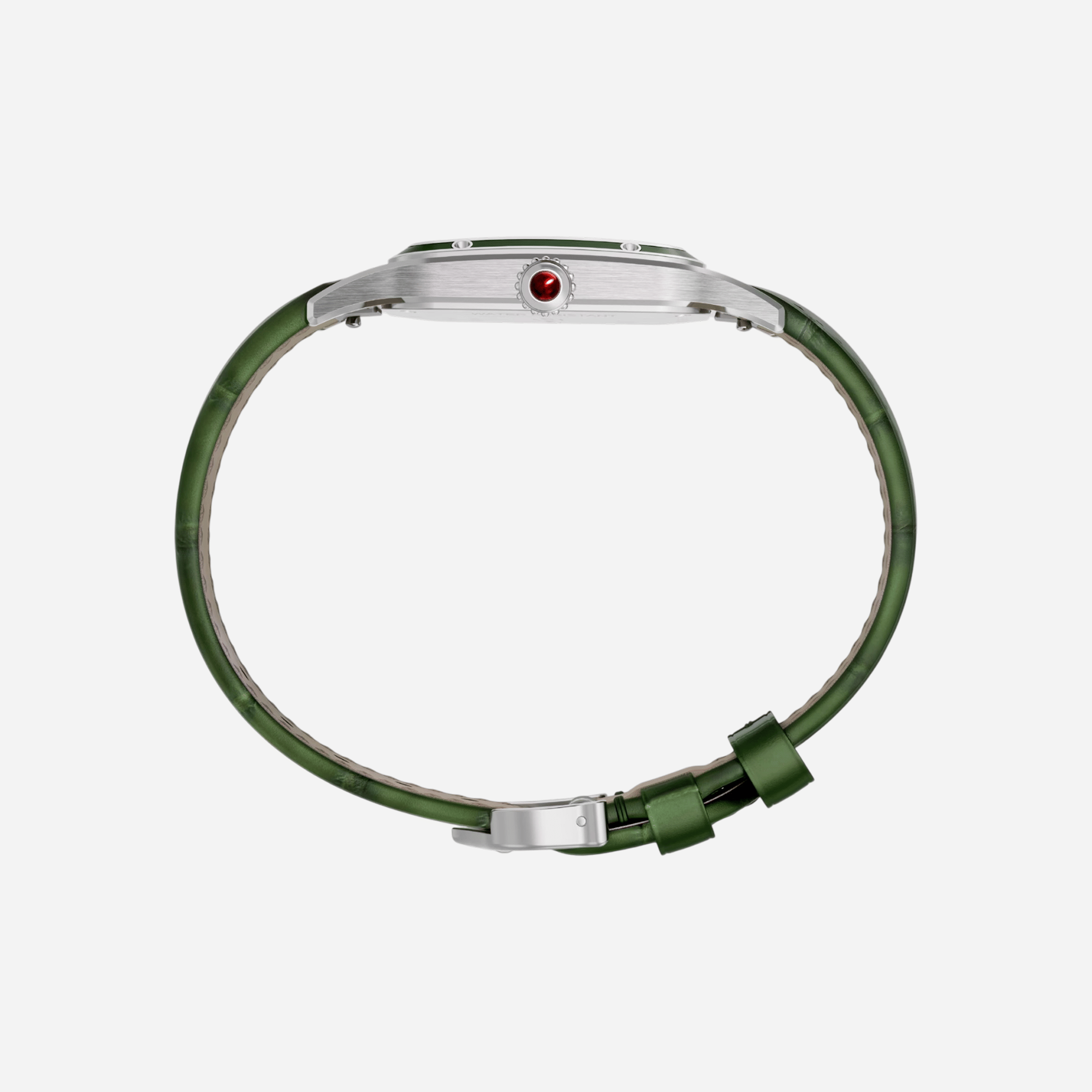 Cartier Santos Dumont Green Dial Leather Strap Watch - WGSA0096