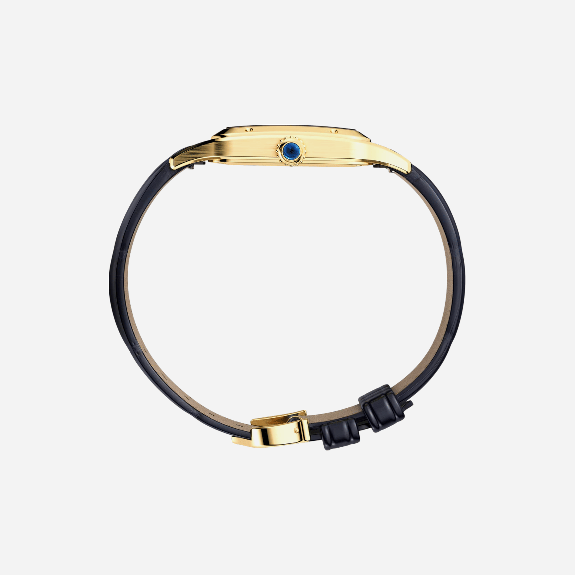 Cartier Santos Dumont Black Dial Leather Strap Watch - WGSA0077