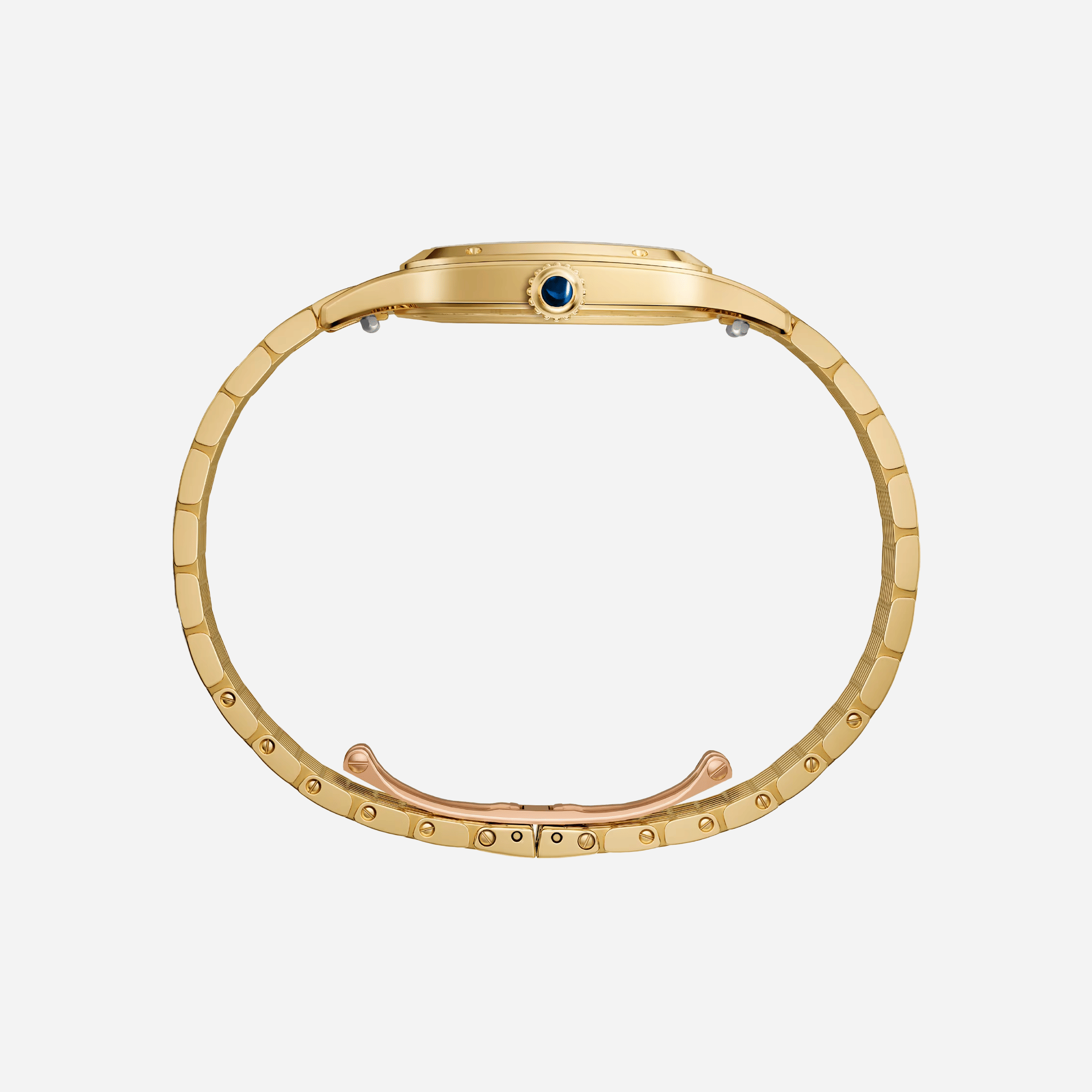 Cartier Santos-Dumont Gray Dial Yellow Gold Strap Watch - WGSA0123