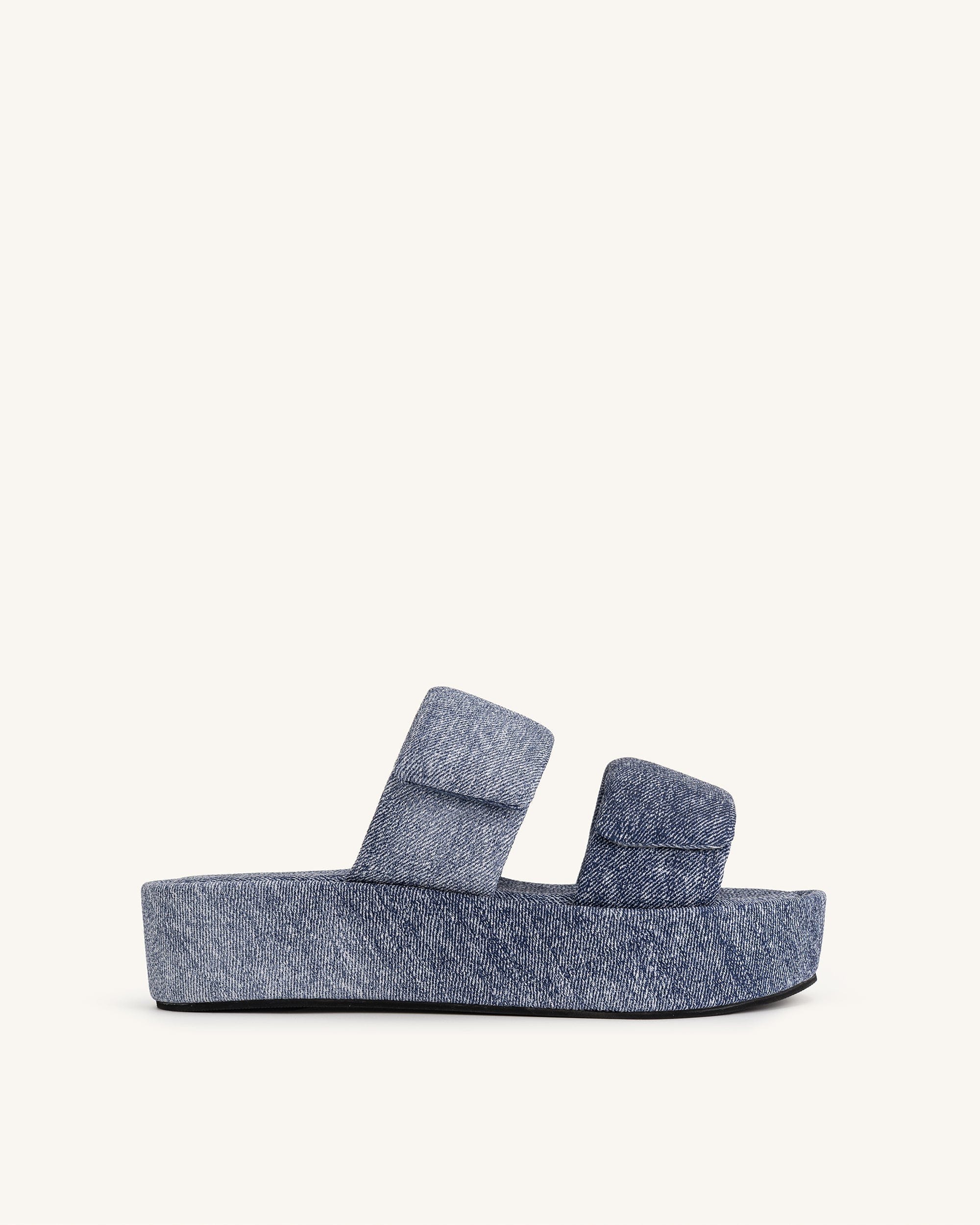 Jw Pei Lexi Denim Embossed Sandal Blue