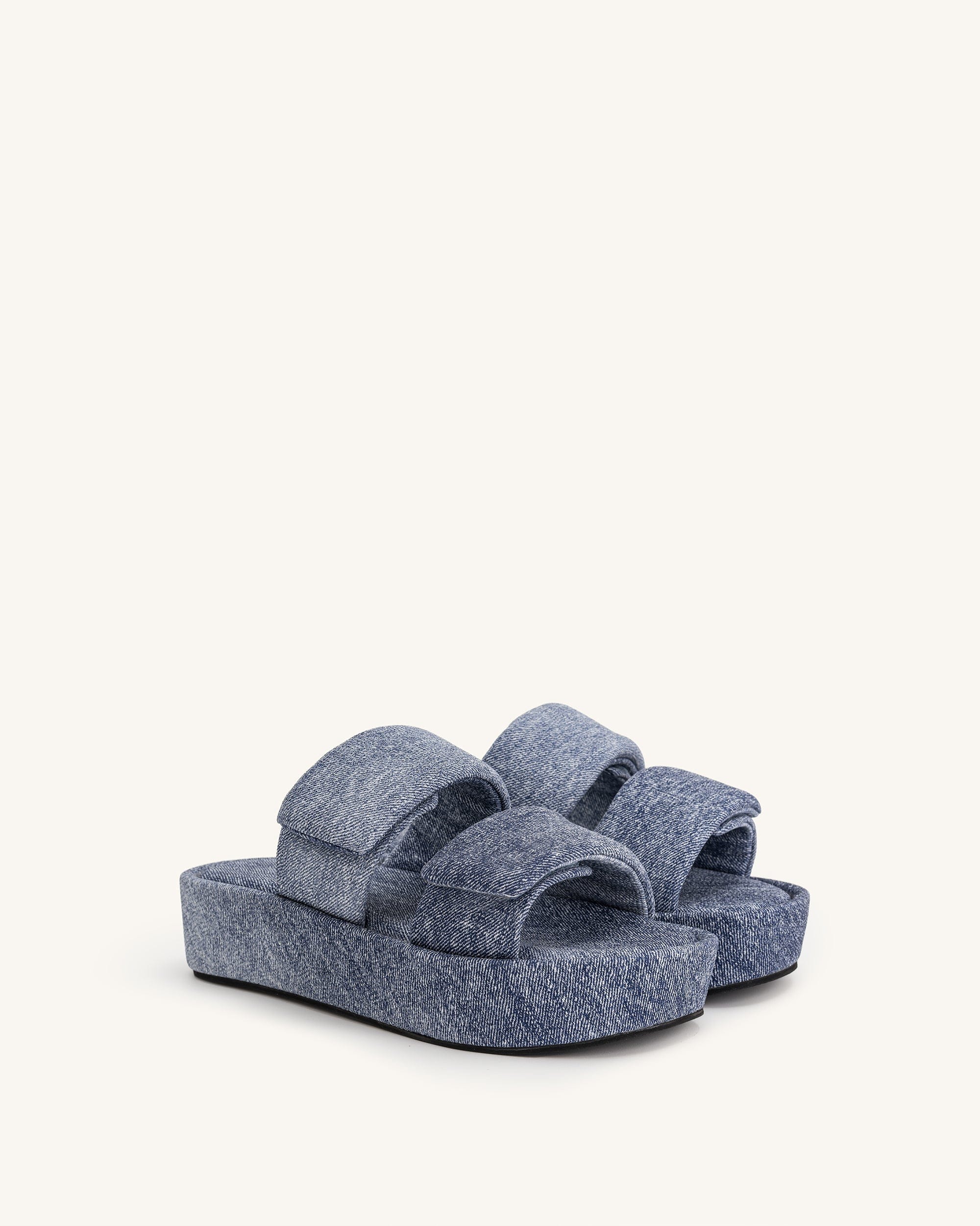Jw Pei Lexi Denim Embossed Sandal Blue