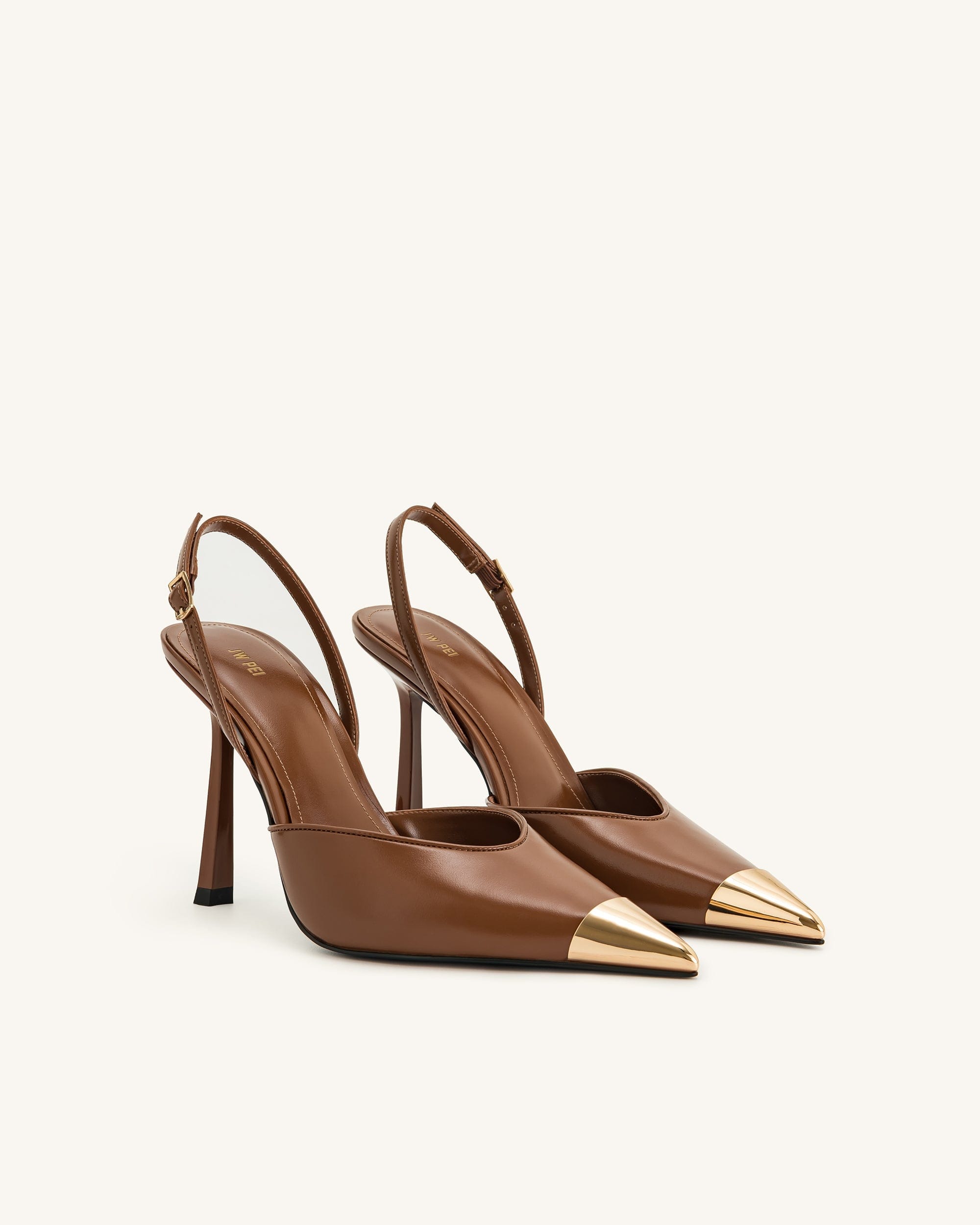 Jw Pei Savannah Gold Tipped Slingback Pumps Brown