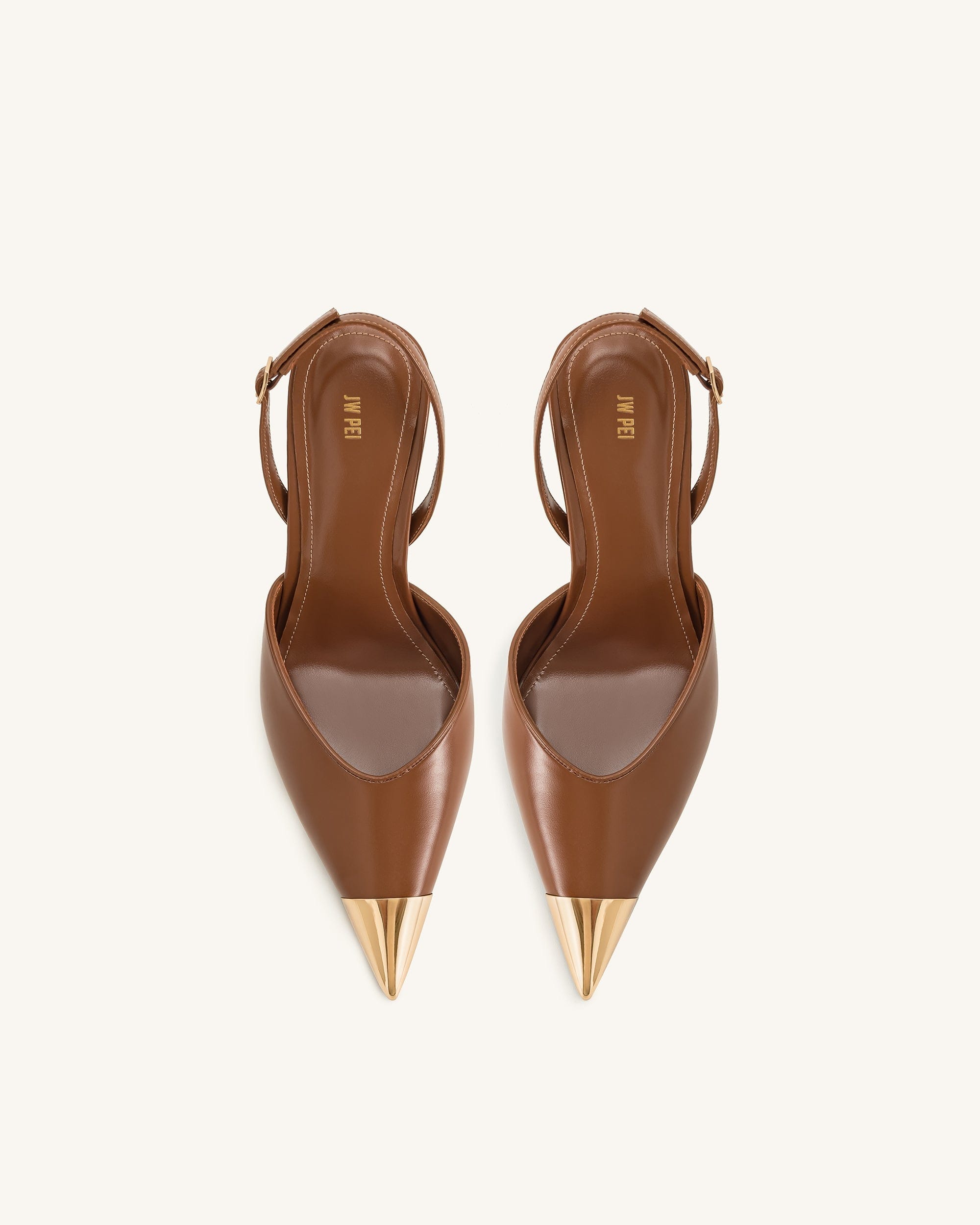 Jw Pei Savannah Gold Tipped Slingback Pumps Brown