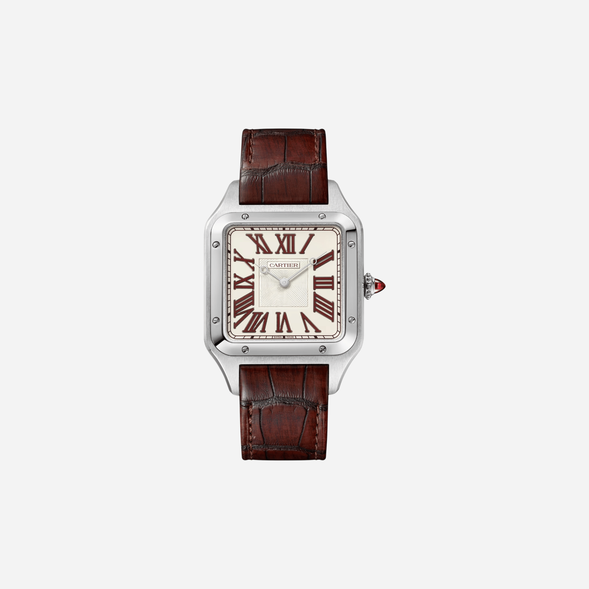 Cartier Santos Dumont Cream Dial Leather Strap Watch - WGSA0082