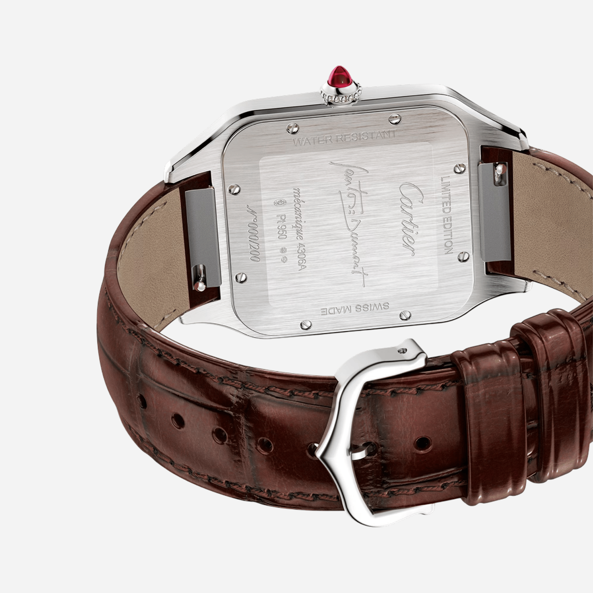 Cartier Santos Dumont Cream Dial Leather Strap Watch - WGSA0082
