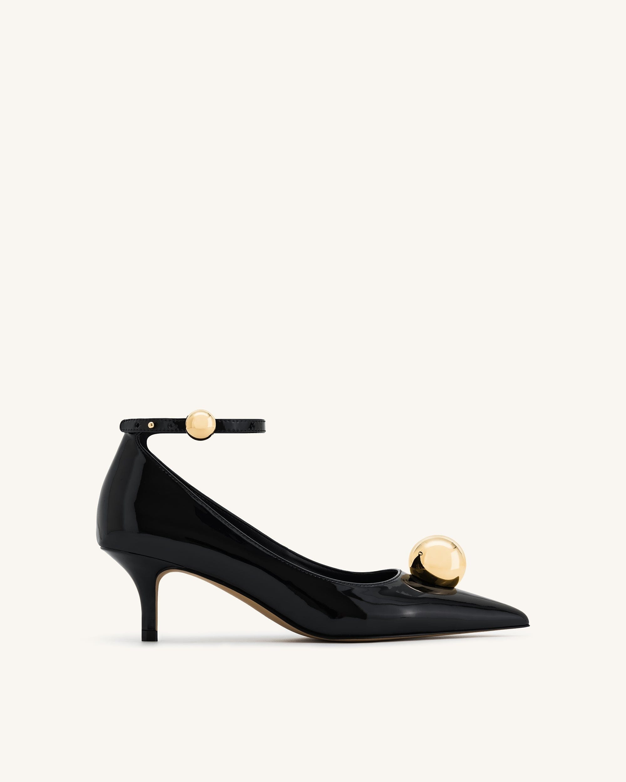 Jw Pei Jewel Buckle Kitten Heels Pumps Black