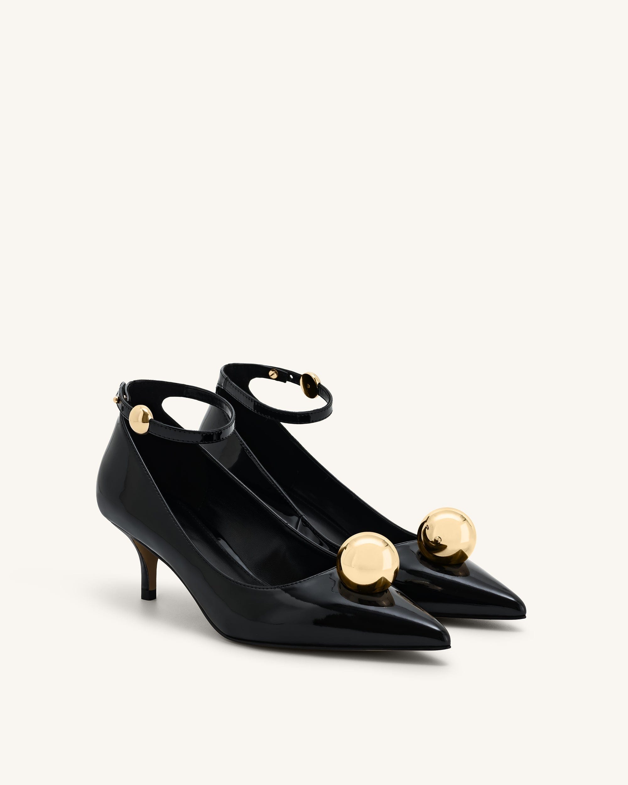 Jw Pei Jewel Buckle Kitten Heels Pumps Black