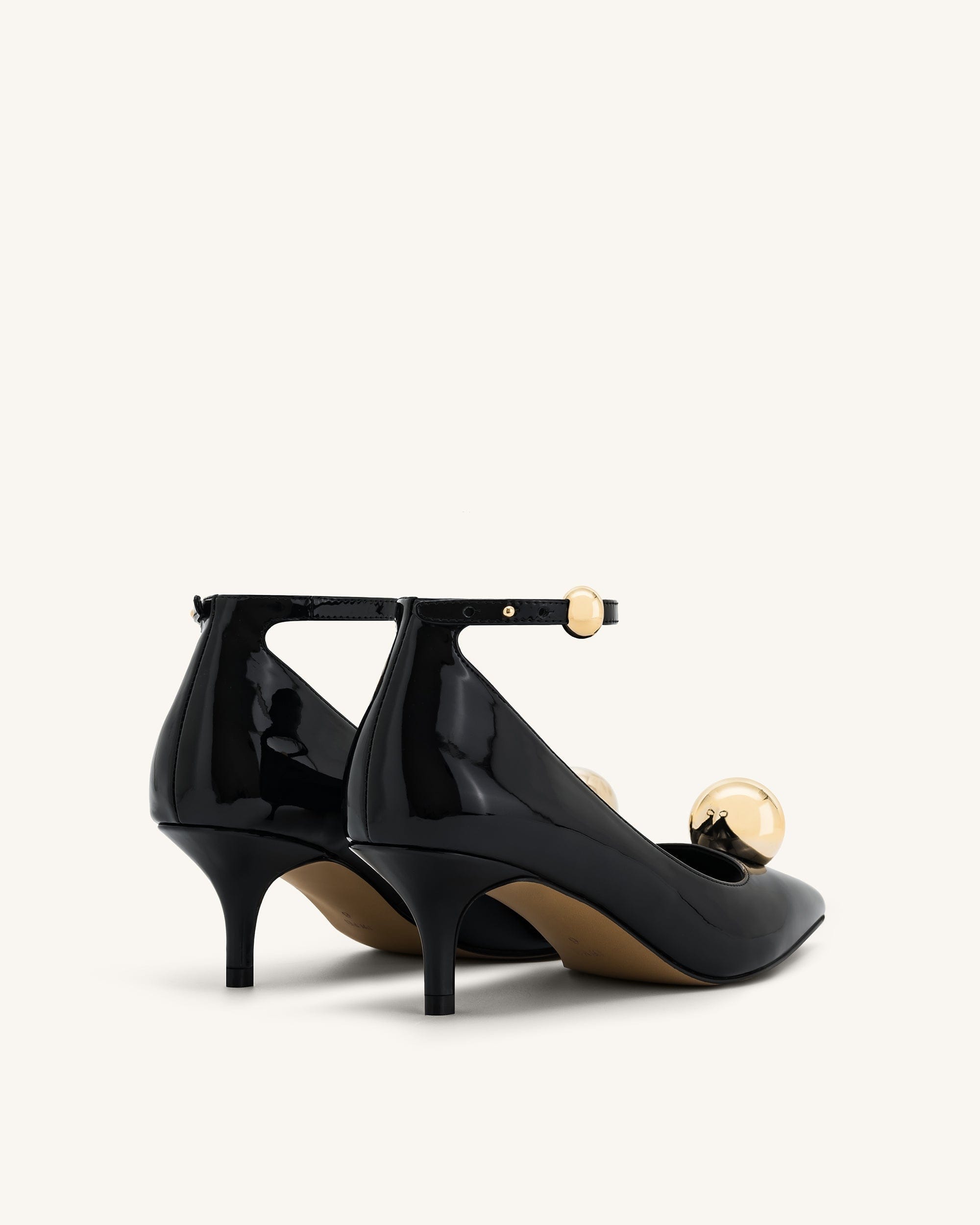 Jw Pei Jewel Buckle Kitten Heels Pumps Black