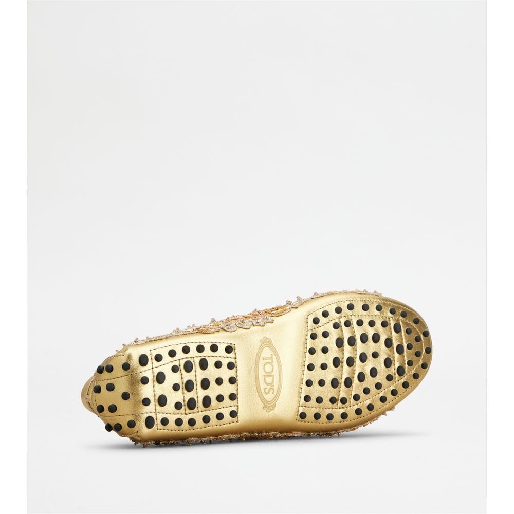 Tods T Timeless Gommino Driving Shoes In Leather Gold Womens