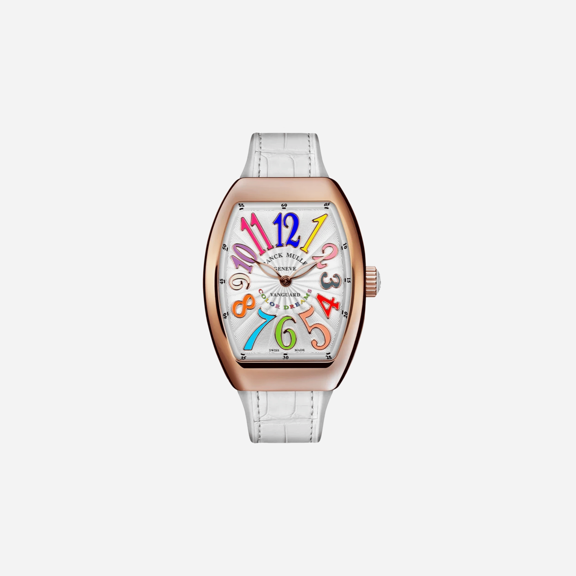 Franck Muller Vanguard Lady White Dial Leather Strap Watch WMNS - V 32 QZ COL DRM (BC)