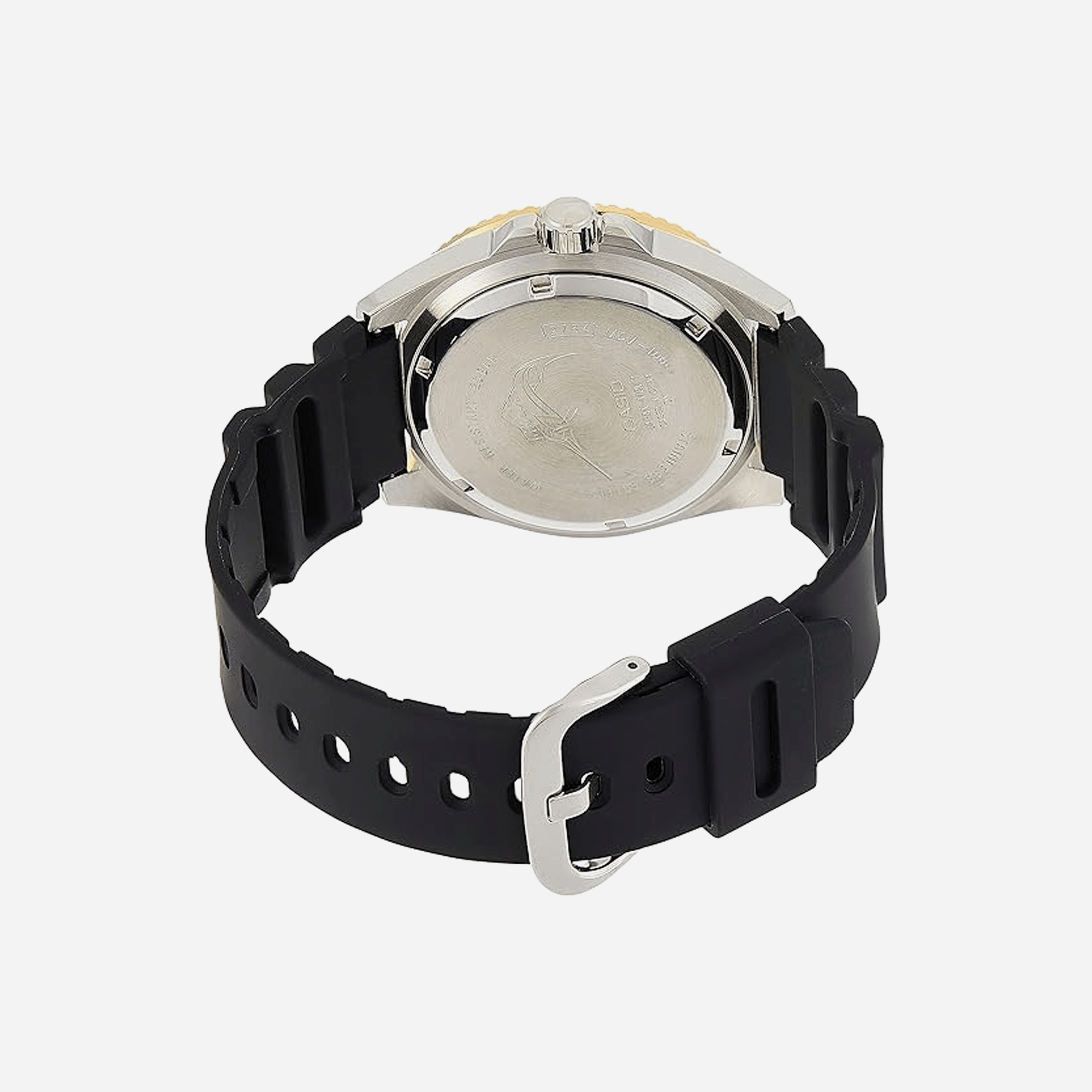 Casio MDV-106G-1AVCF Series Black Dial Black-Gold Case Resin Band Analog Watch