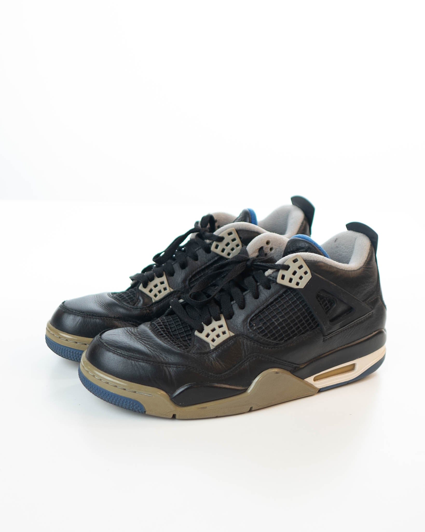 Nike Air Jordan 4 Retro Black Leather Motorsports Alternate Sneakers (UK 9)