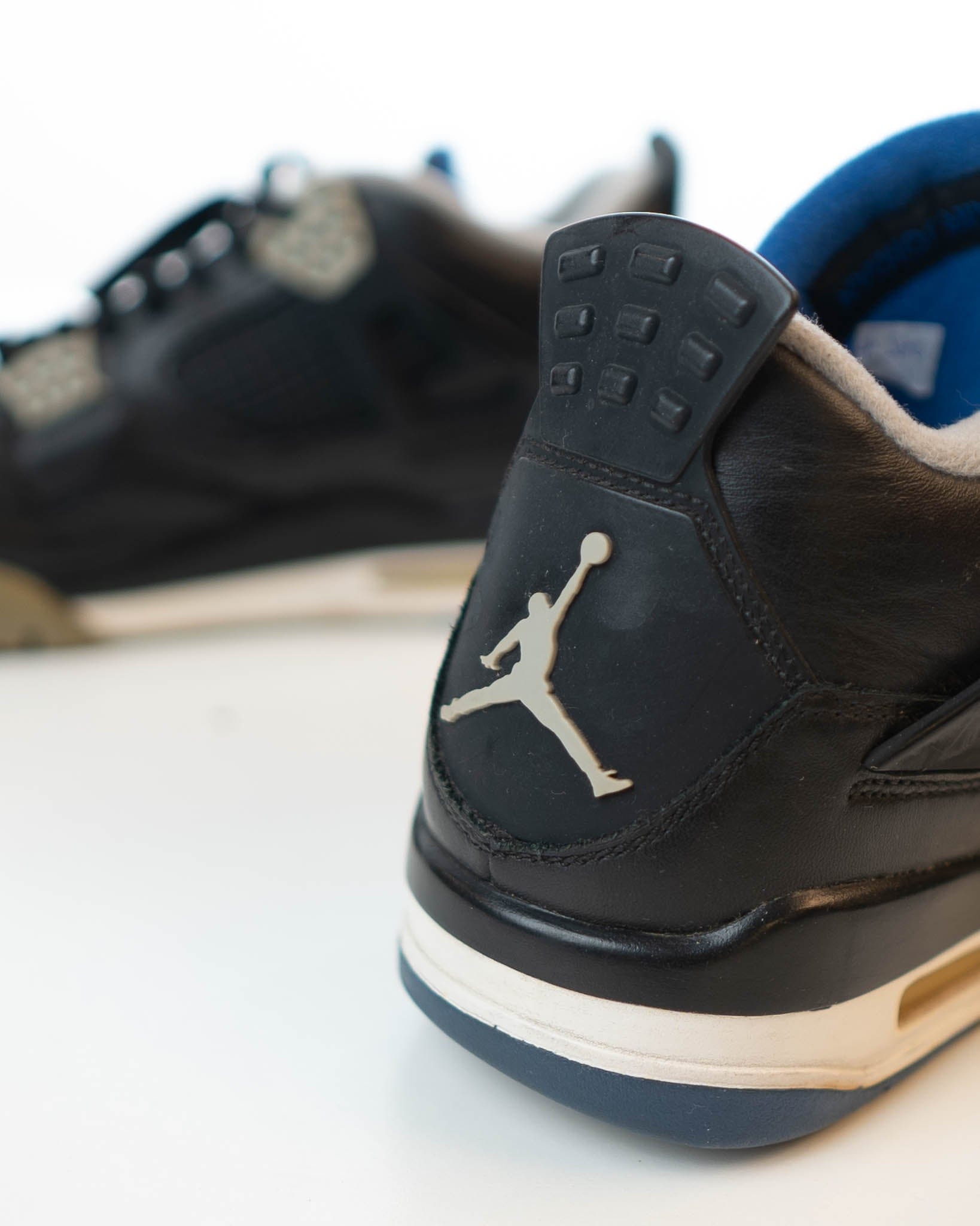 Nike Air Jordan 4 Retro Black Leather Motorsports Alternate Sneakers (UK 9)