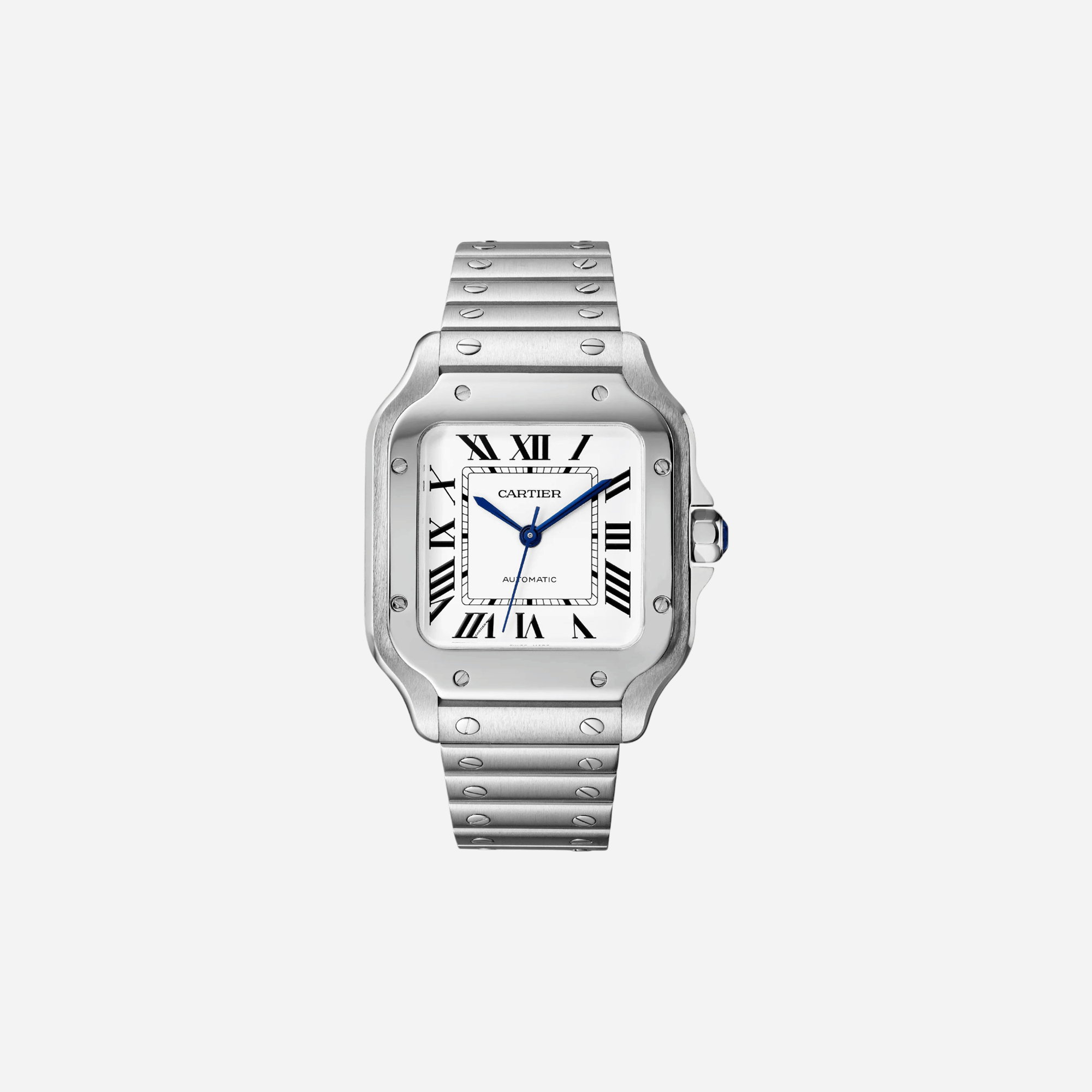Cartier Santos De Cartier White Dial Steel Strap Watch - WSSA0029