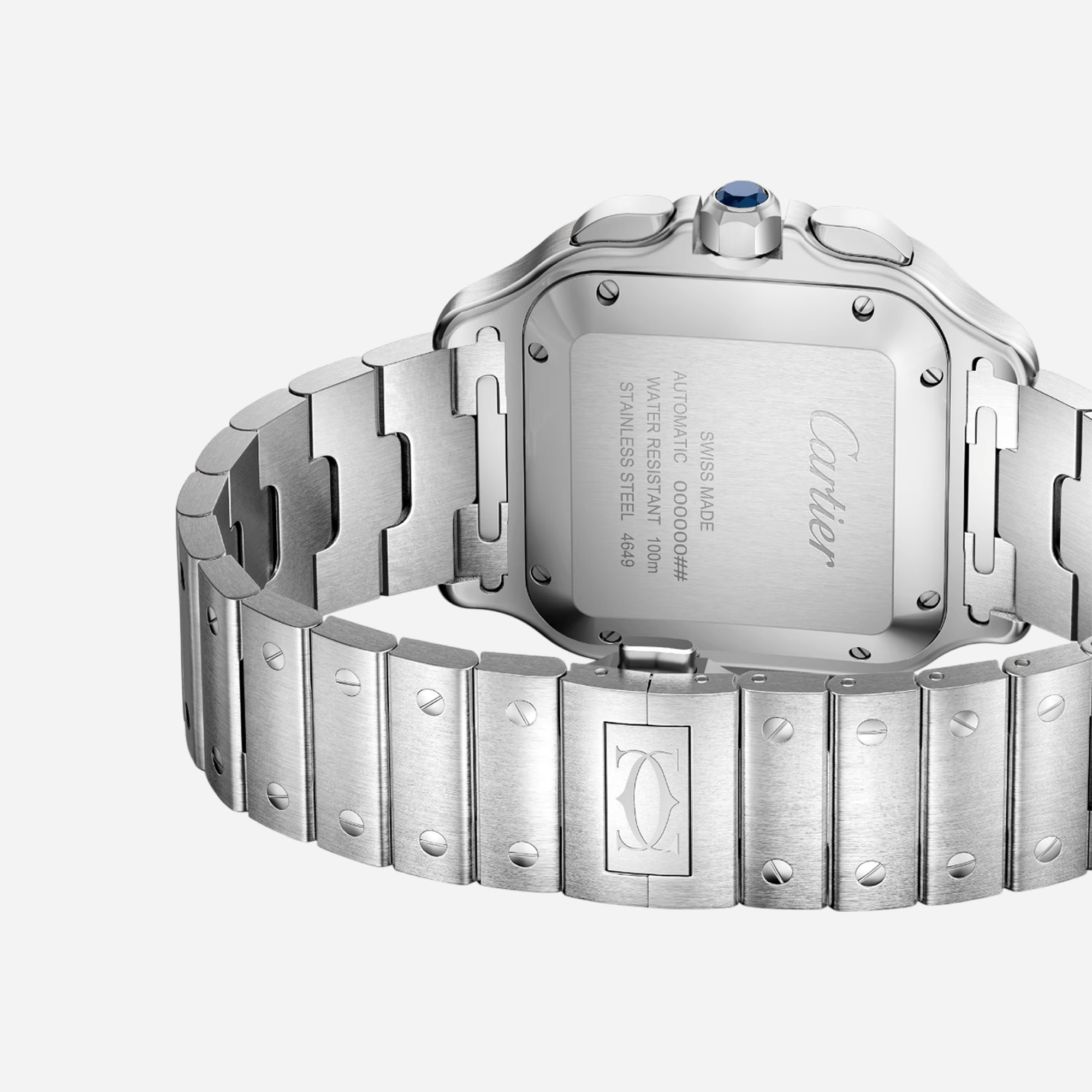 Cartier Santos De Cartier Silver Dial Steel Strap Watch - WSSA0083