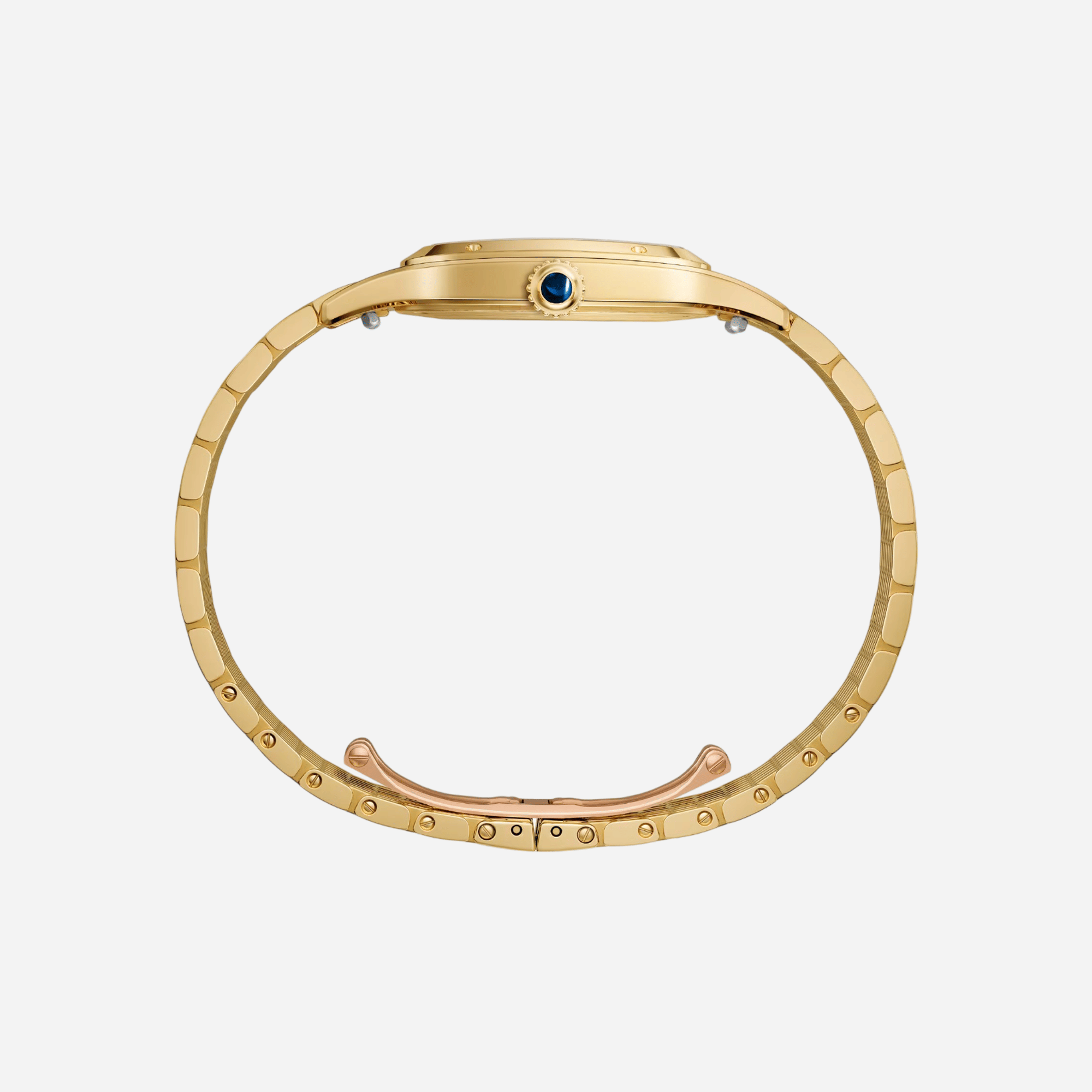 Cartier Santos Dumont Silver Dial Yellow Gold Strap Watch - WGSA0122