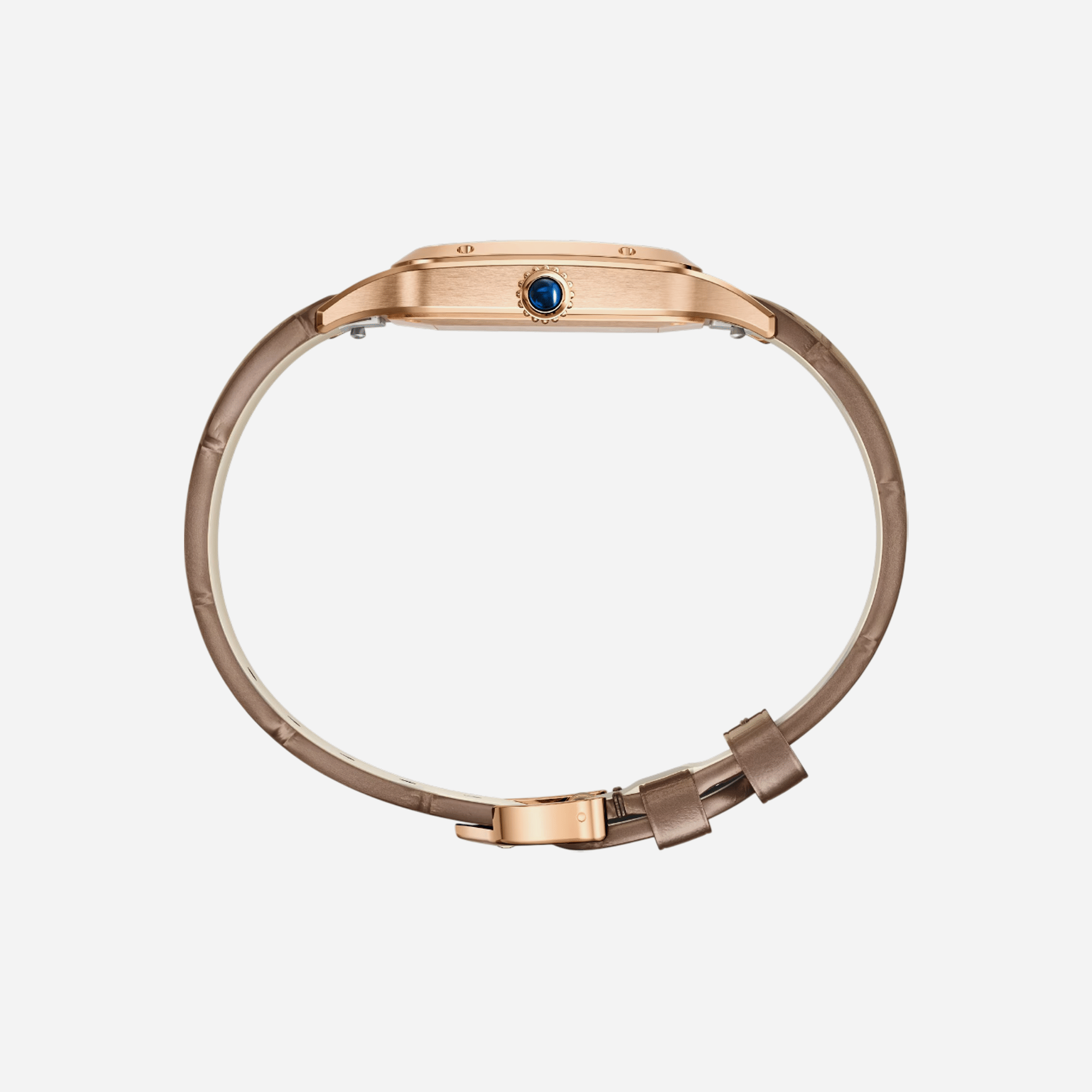 Cartier Santos-Dumont Cream Dial Leather Strap Watch - WGSA0112