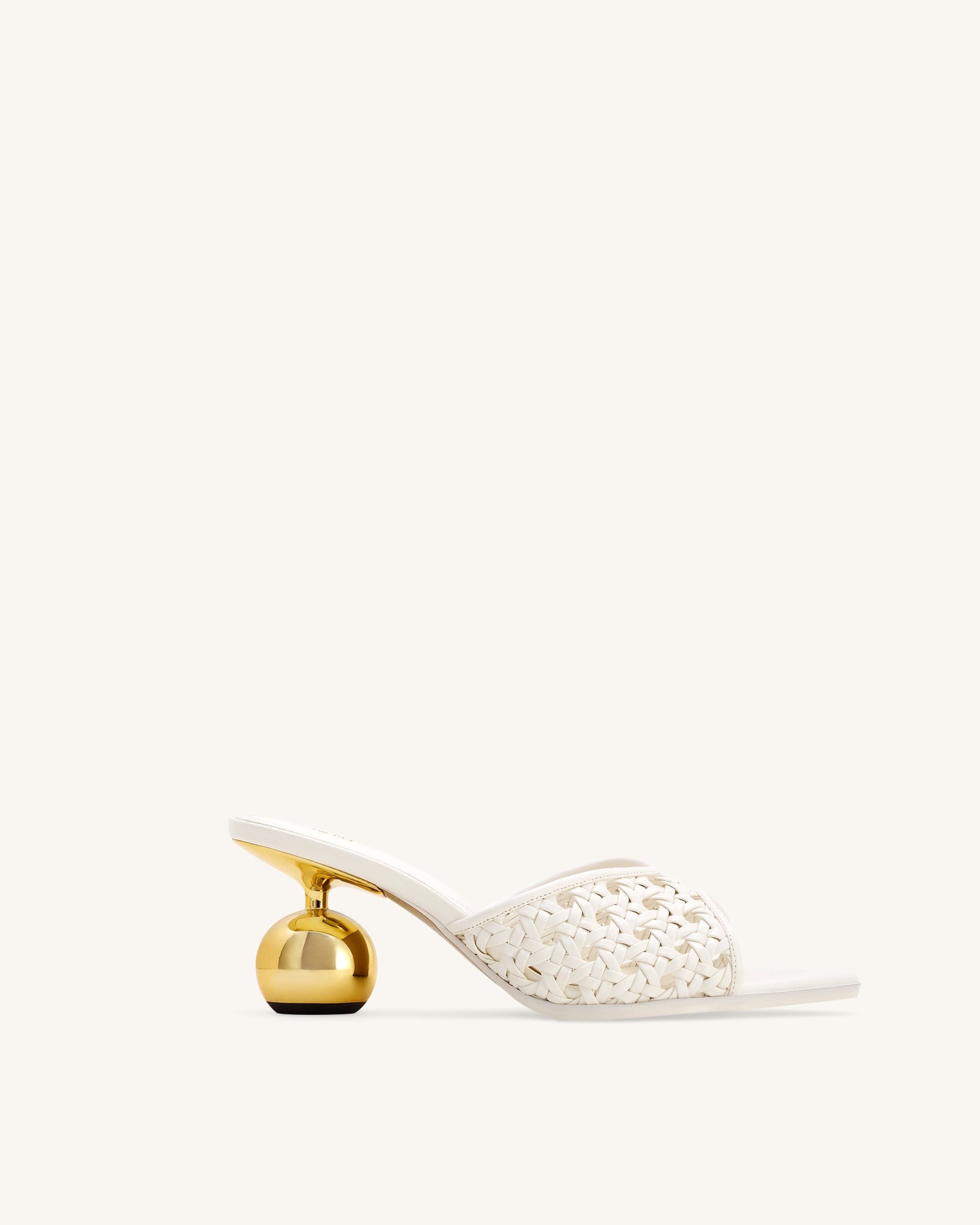 Jw Pei Ellie Woven Sphere Heel Mules White