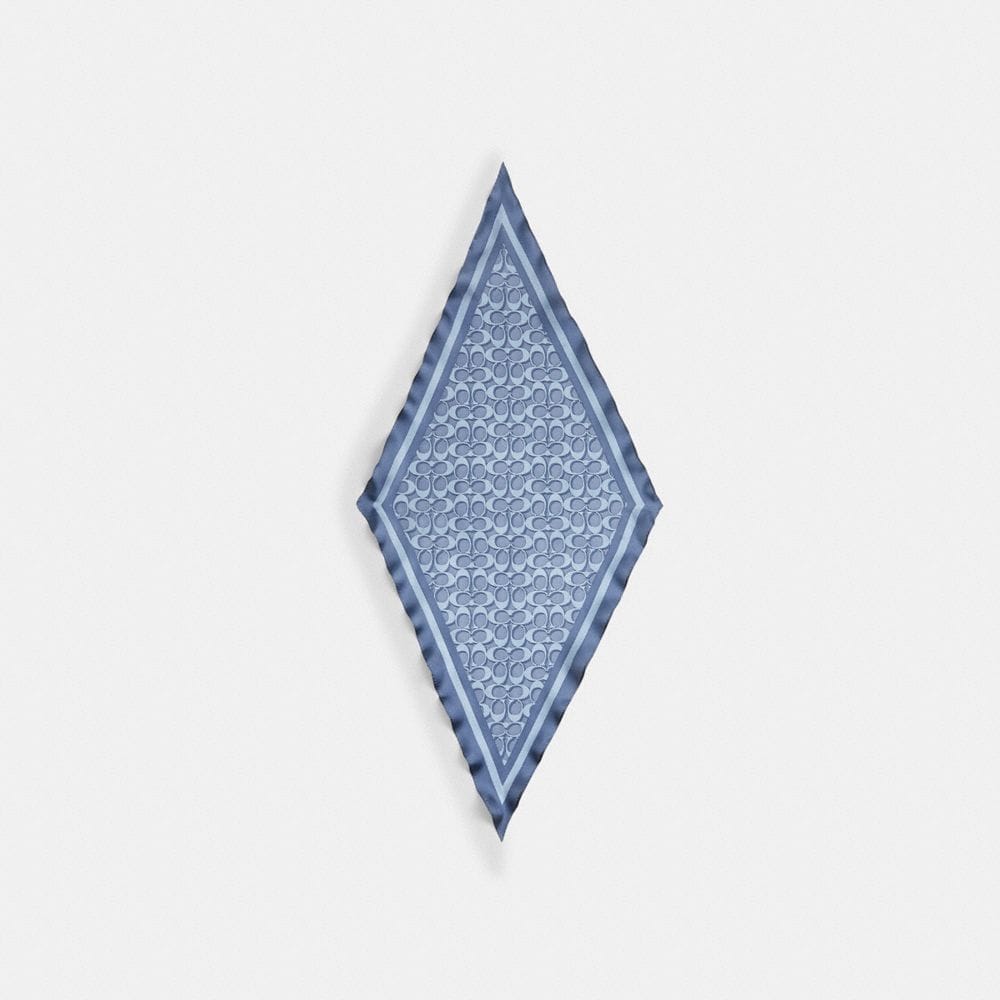 Coach Signature Silk Diamond Scarf Light Denim
