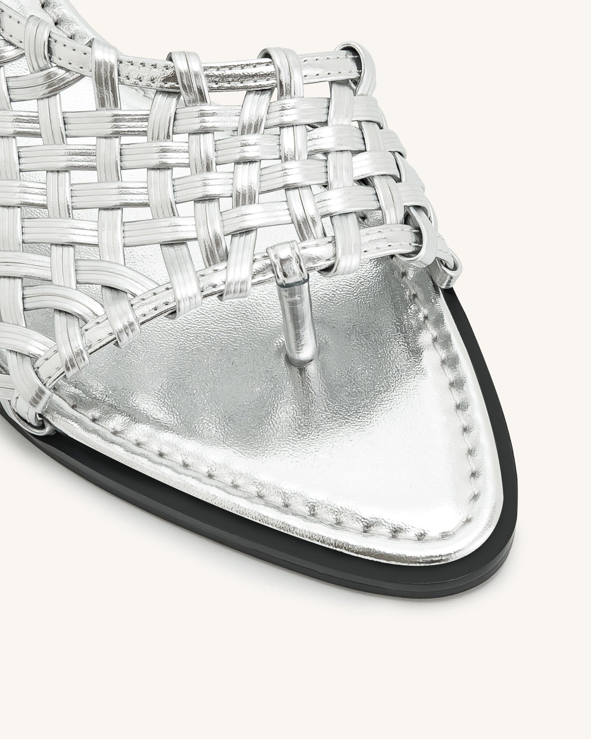 Jw Pei Jocelyn Weave Strap Flip Flops Silver