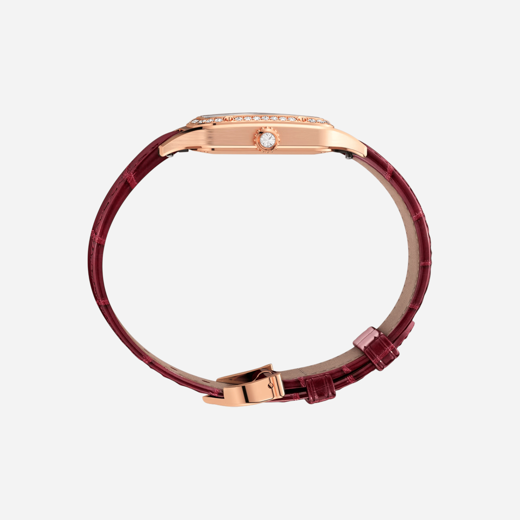 Cartier Santos Dumont Silver Dial Leather Strap Watch - WJSA0017