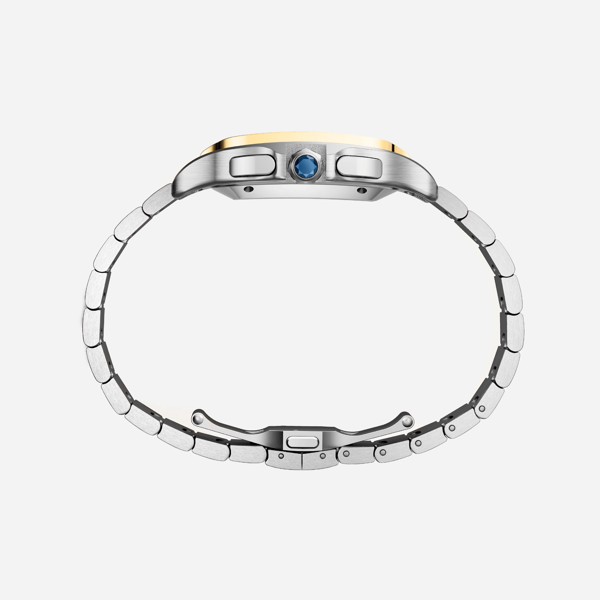 Cartier Santos De Cartier Silver Dial Gold And Steel Strap Watch - W2SA0035