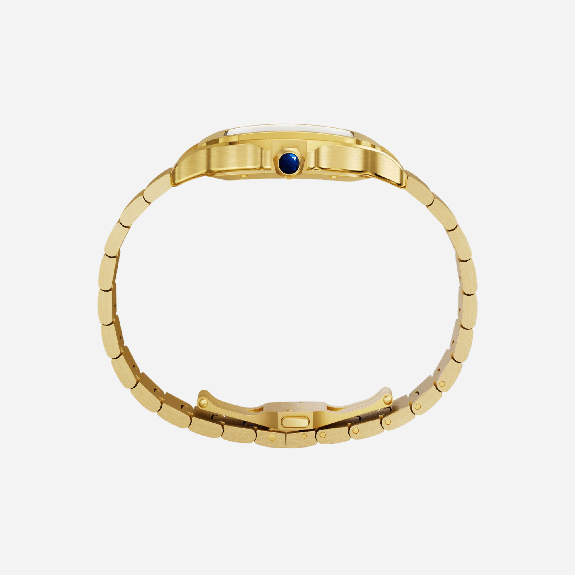 Cartier Santos De Cartier Brown Dial Yellow Gold Strap Watch - WGSA0095