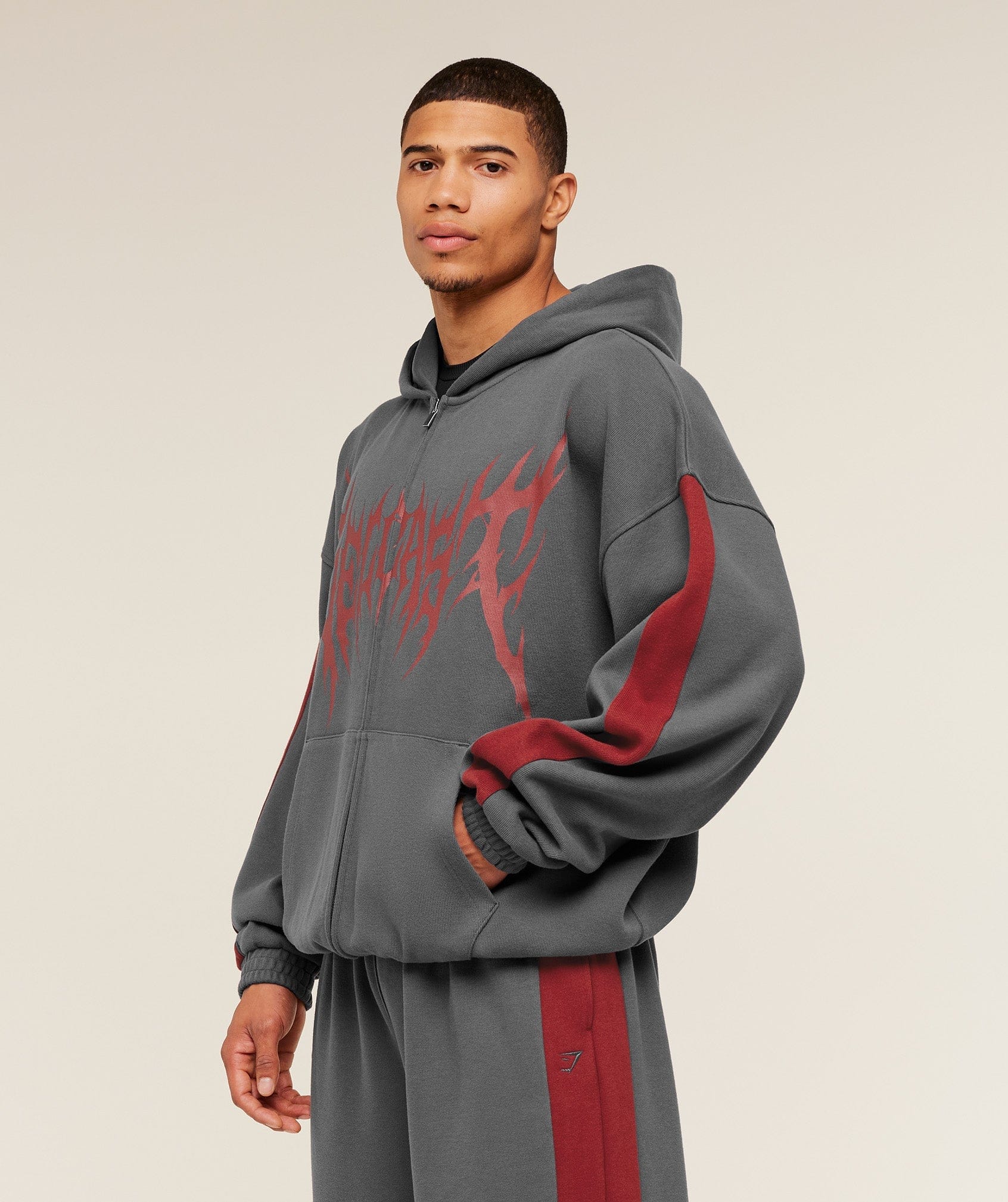 Gymshark Gymshark X Carlos Belcast Zip Up Hoodie Grey