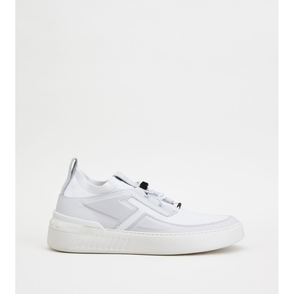 Tods No_Code X In Leather And Technical Fabric White Mens
